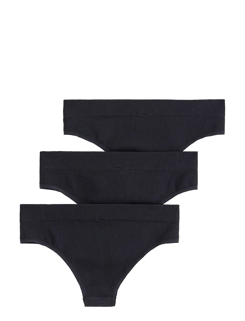 Lindex - Brief Brazi High Seamless Rib - brazilian slips - black - 2