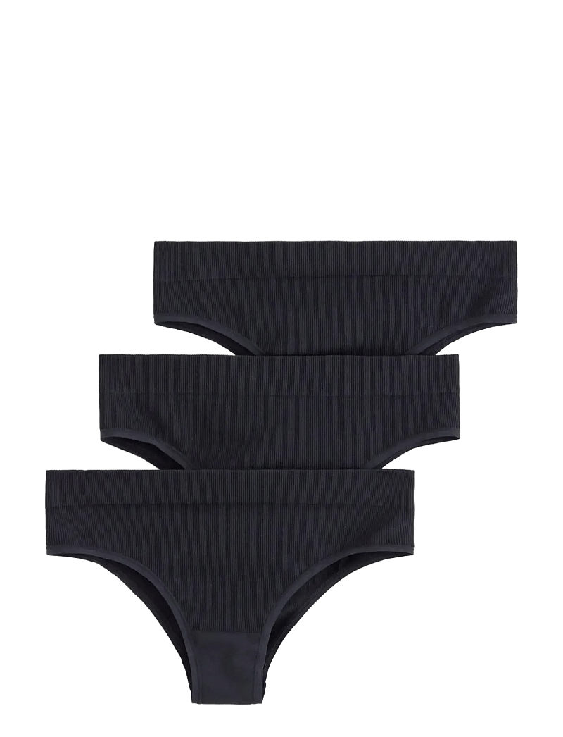 Lindex - Brief Brazi High Seamless Rib - brazilian slips - black - 3
