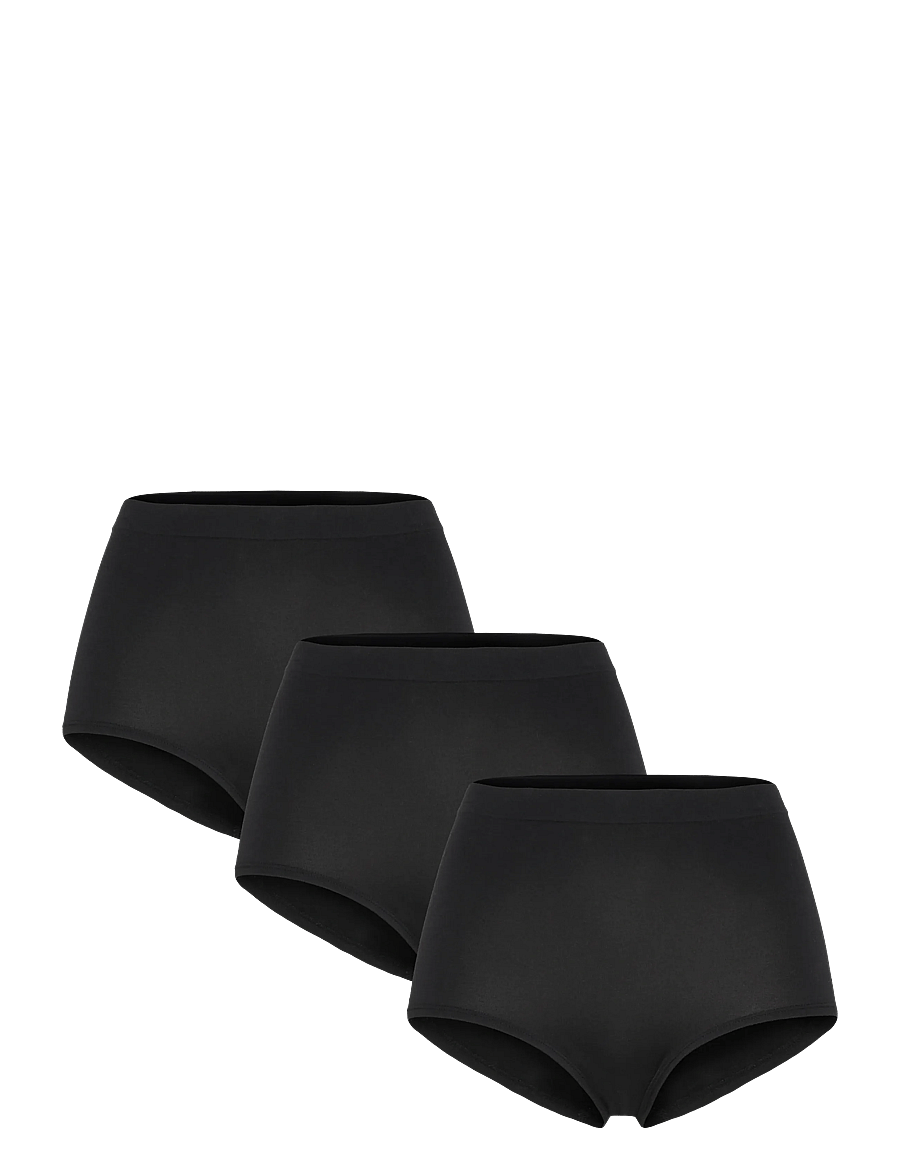 Lindex - Brief Sally High Seamless 3 p - midi- ja maksialuspüksid - black - 0