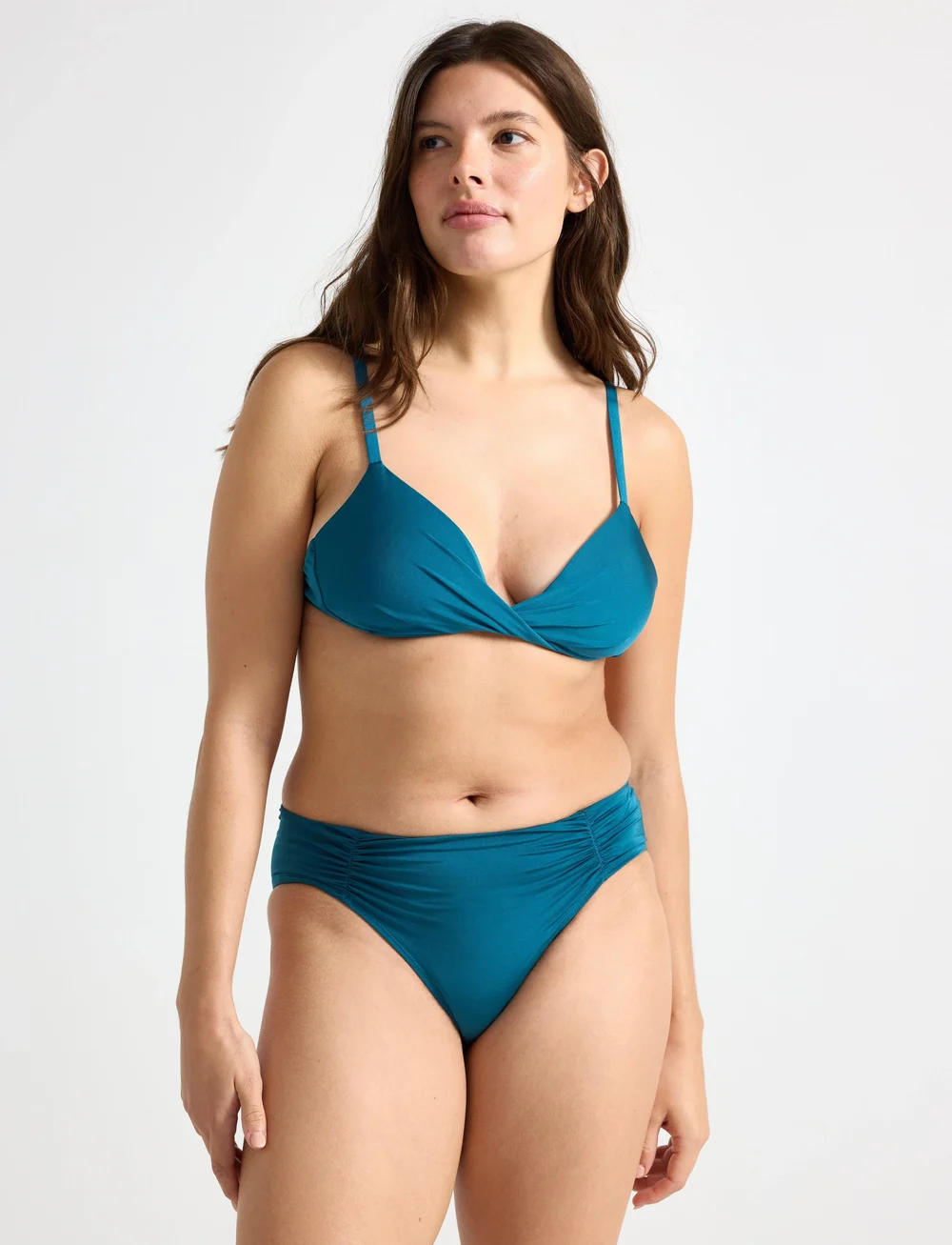 Lindex - Brief Bikini Bella Rouched Shi - bikini hosen - dark aqua - 0