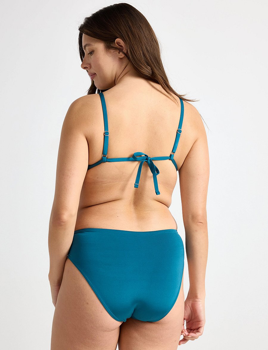 Lindex - Brief Bikini Bella Rouched Shi - bikinibriefs - dark aqua - 3