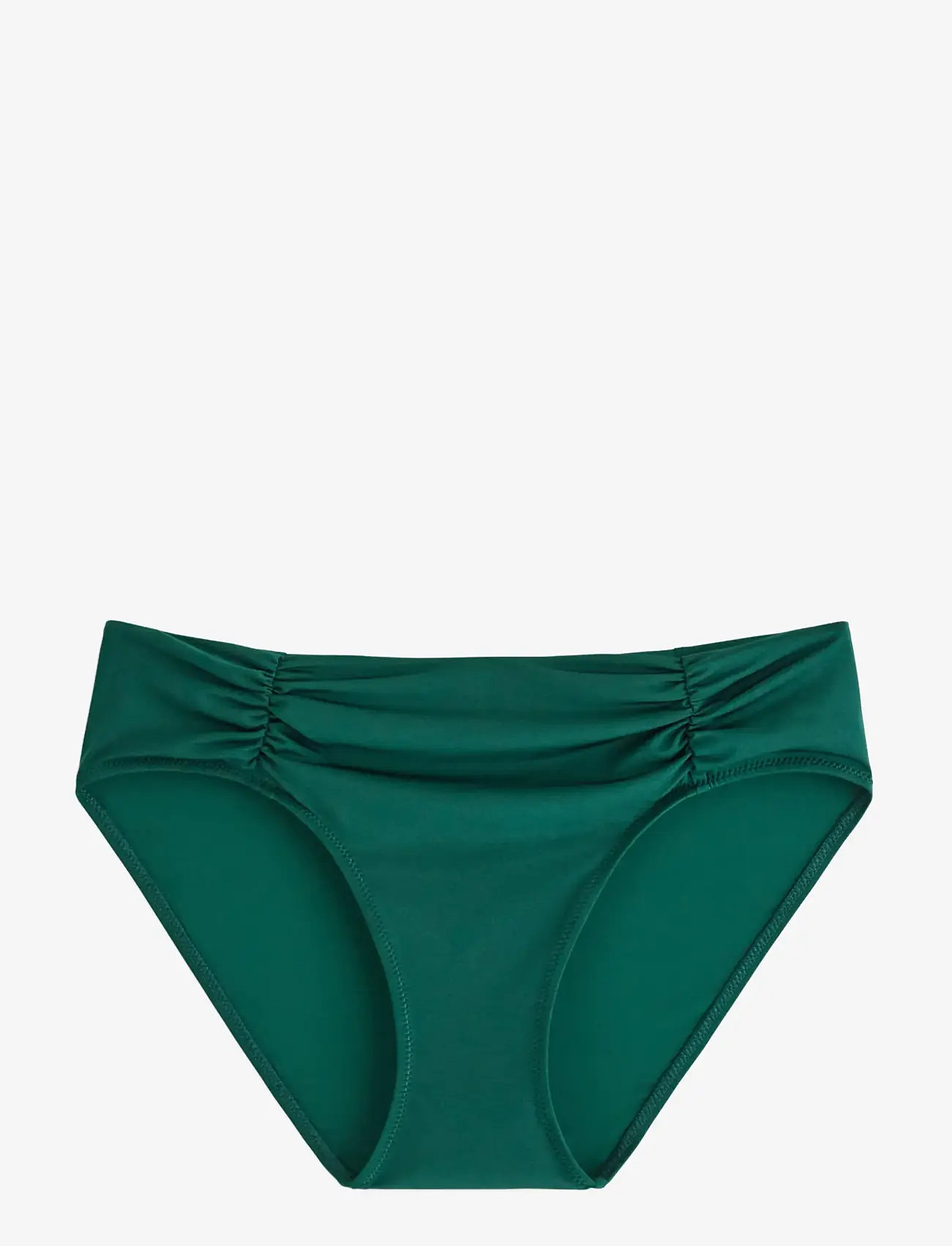 Lindex - Brief Bikini Bella Rouched Shi - bikinibriefs - dark green - 1