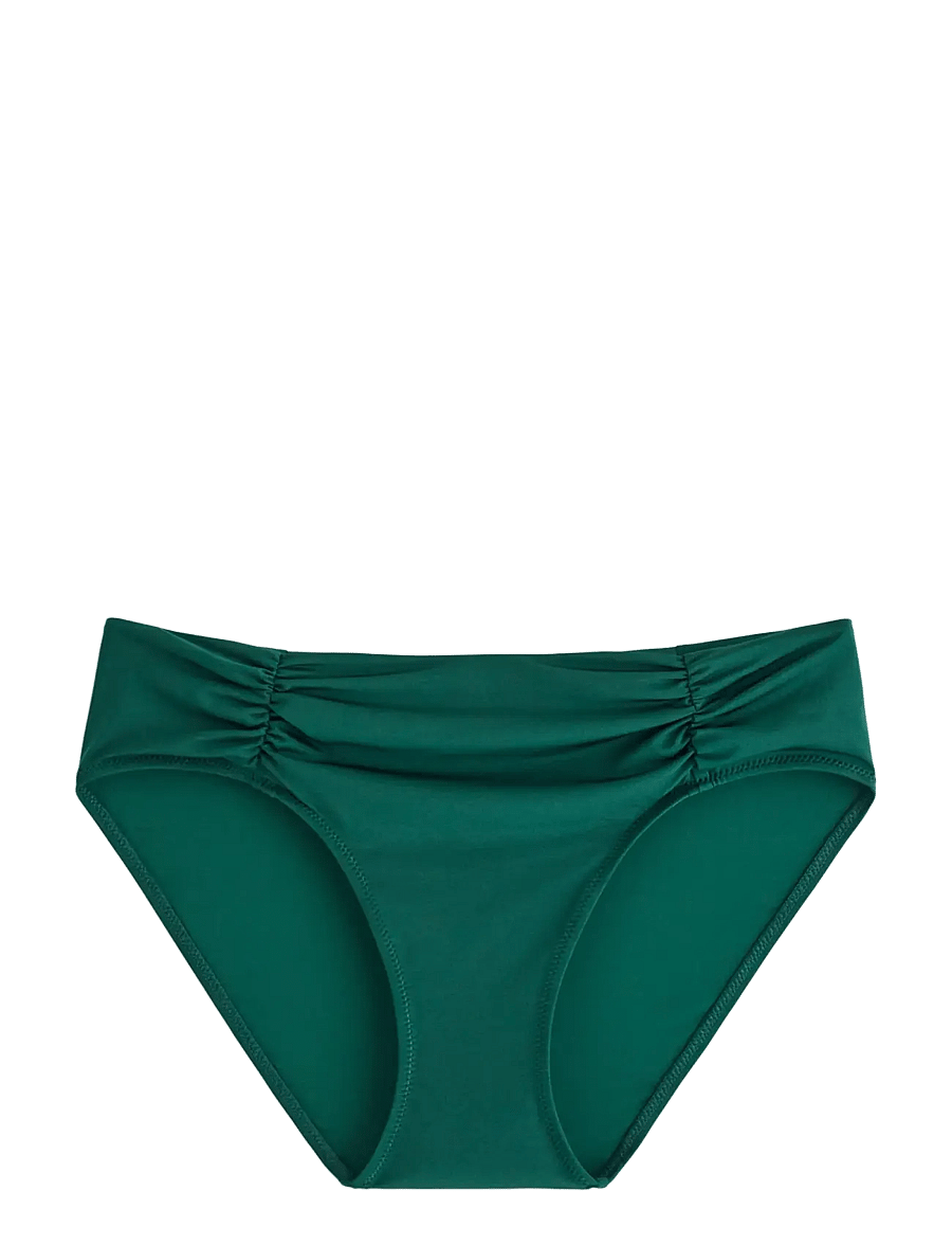 Lindex - Brief Bikini Bella Rouched Shi - bikiinipüksid - dark green - 1