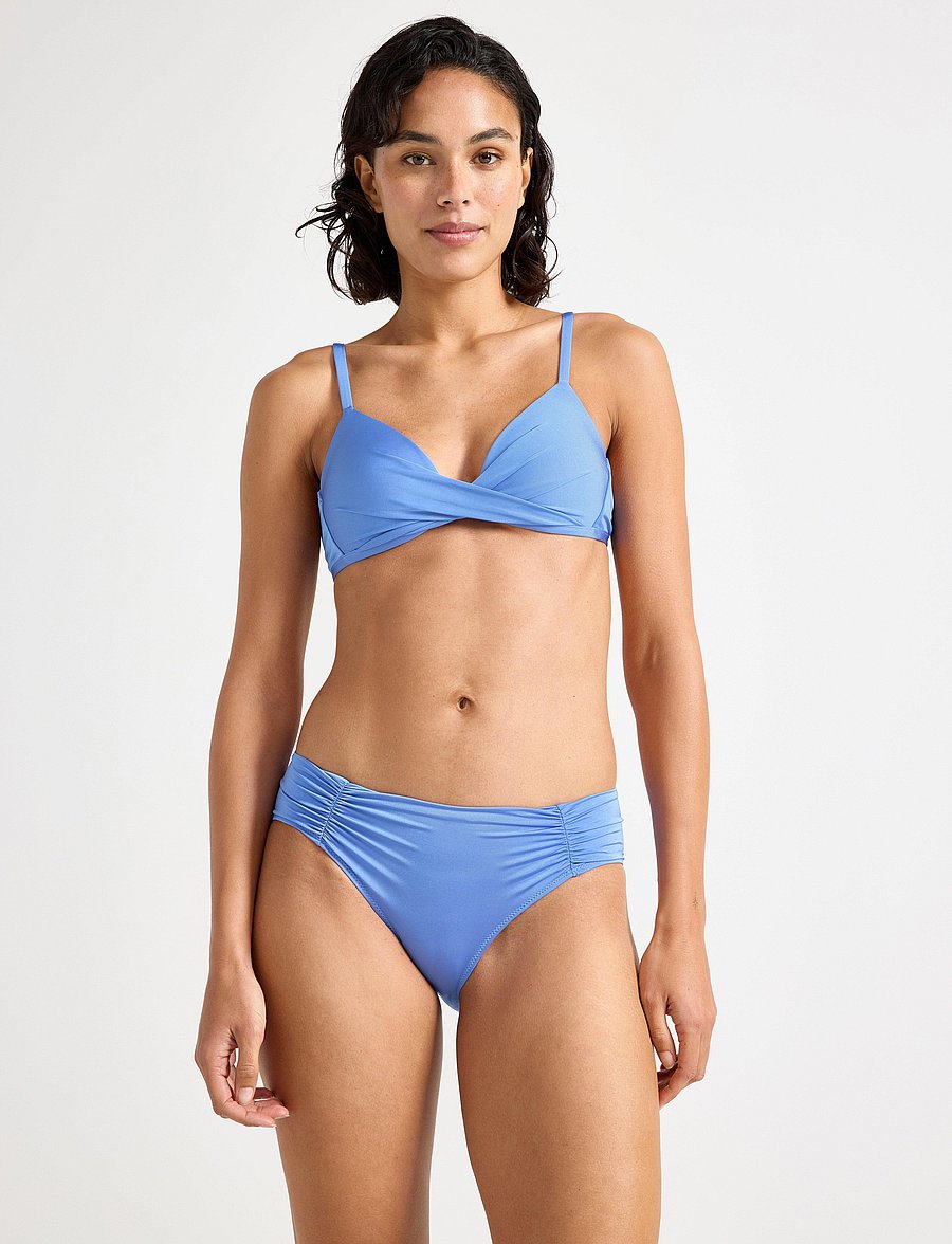 Lindex - Brief Bikini Bella Rouched Shi - bikiinipüksid - light dusty blue - 0