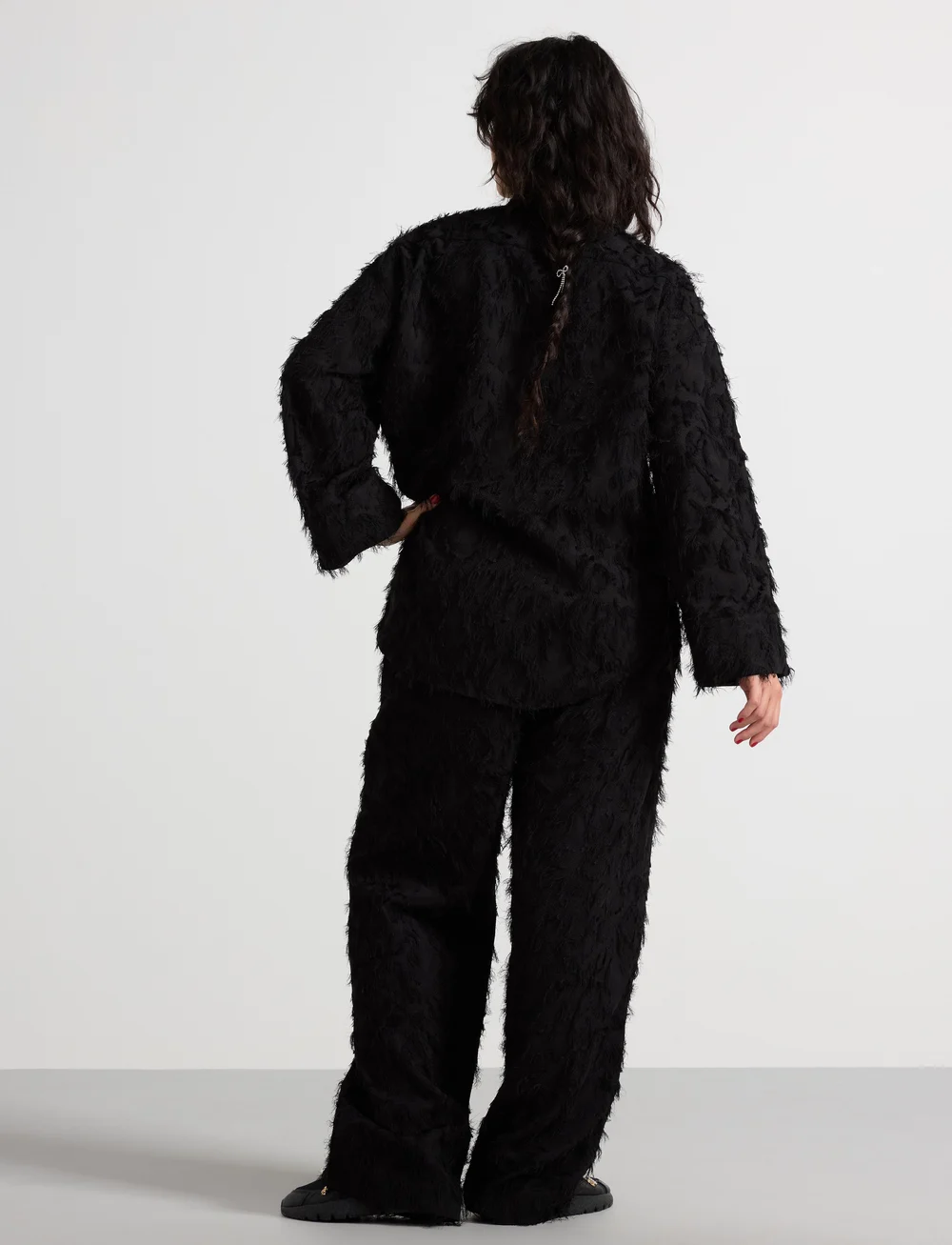 Lindex - Trouser Nora fringe - kostymbyxor - black - 3