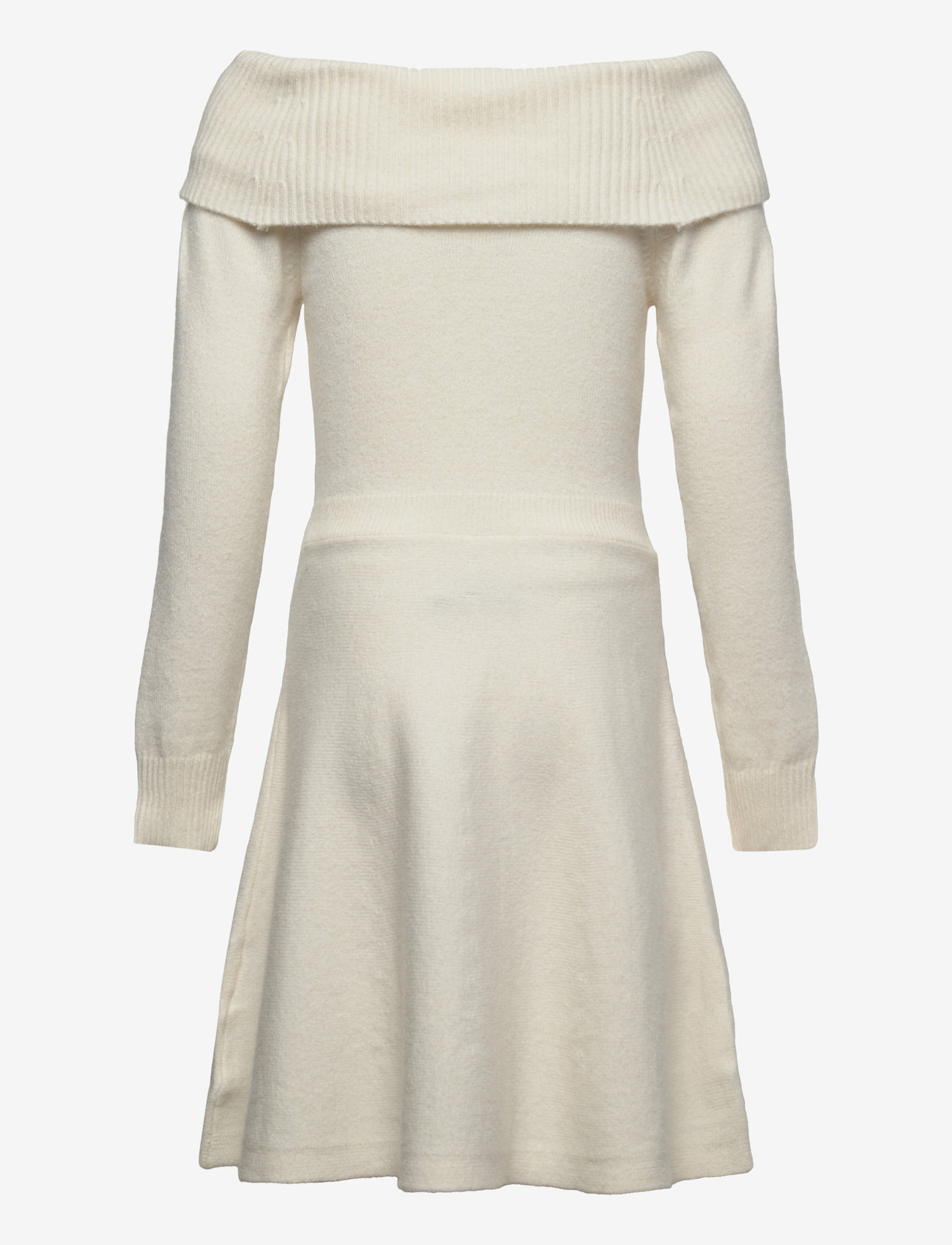 Lindex - Dress Knitted with fold down c - long-sleeved casual dresses - dusty white - 1