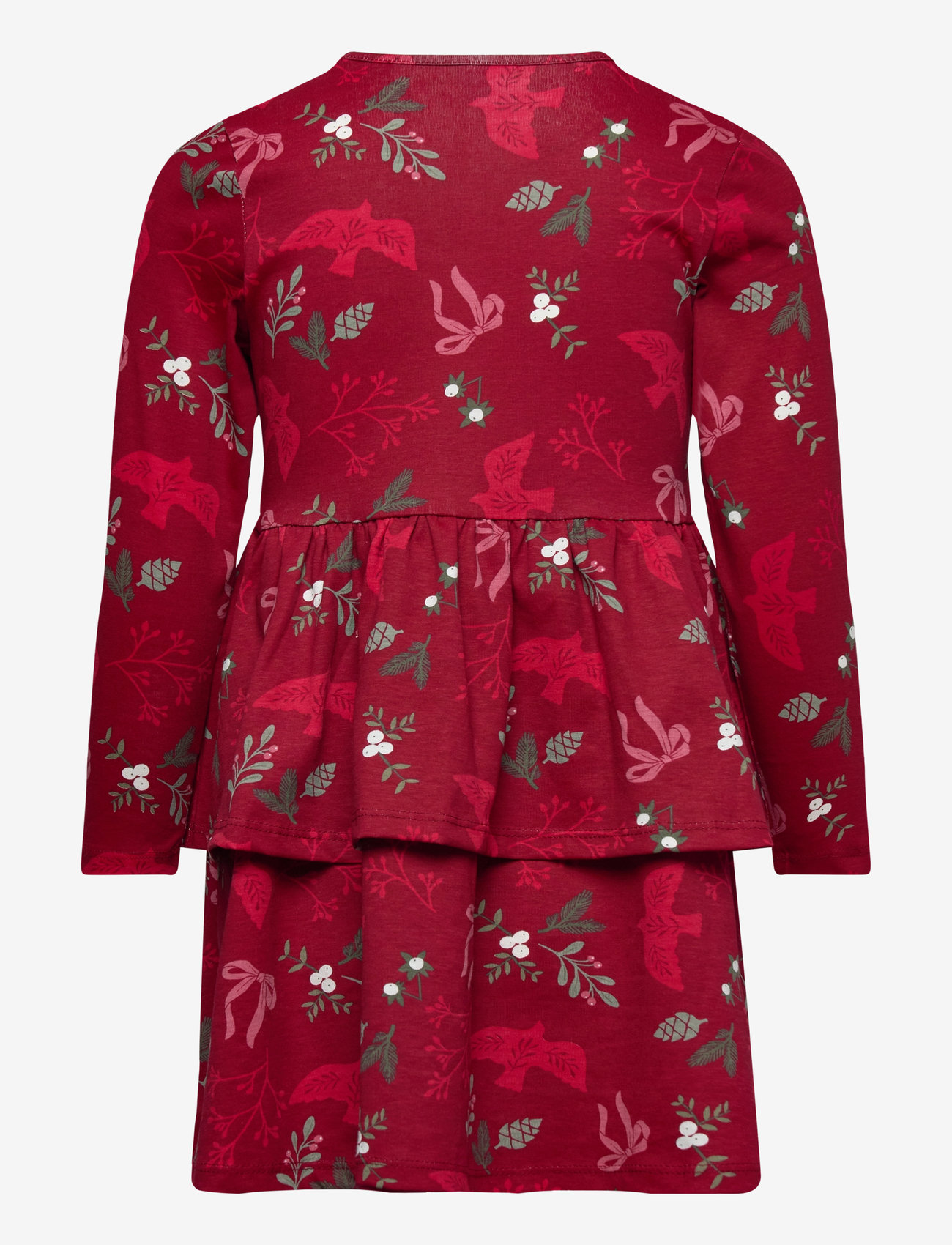 Lindex - Dress peplum AOP - long-sleeved casual dresses - dark dusty red - 2