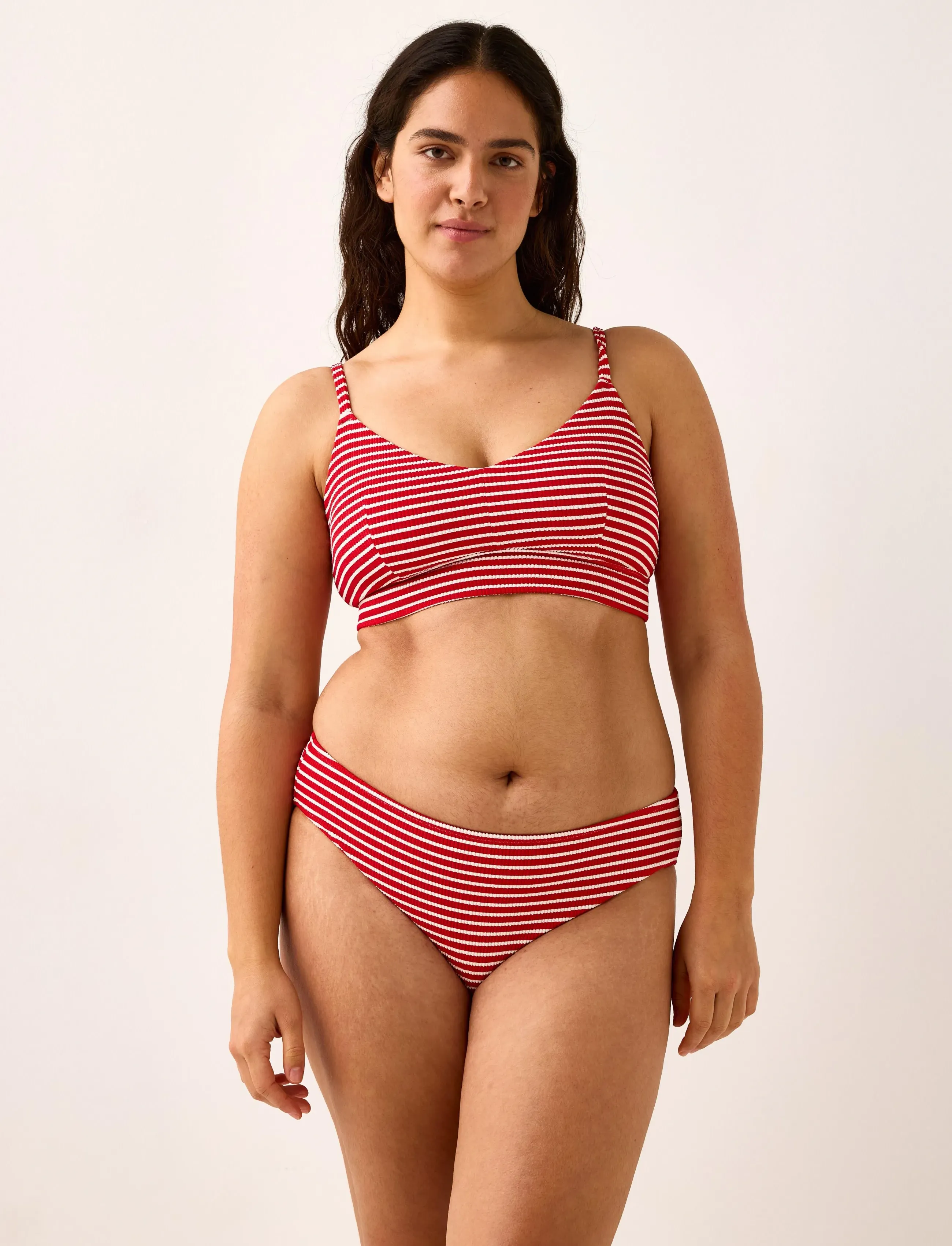 Lindex Brief Bikini Regular Bella Cre - Bademode - RED / multi