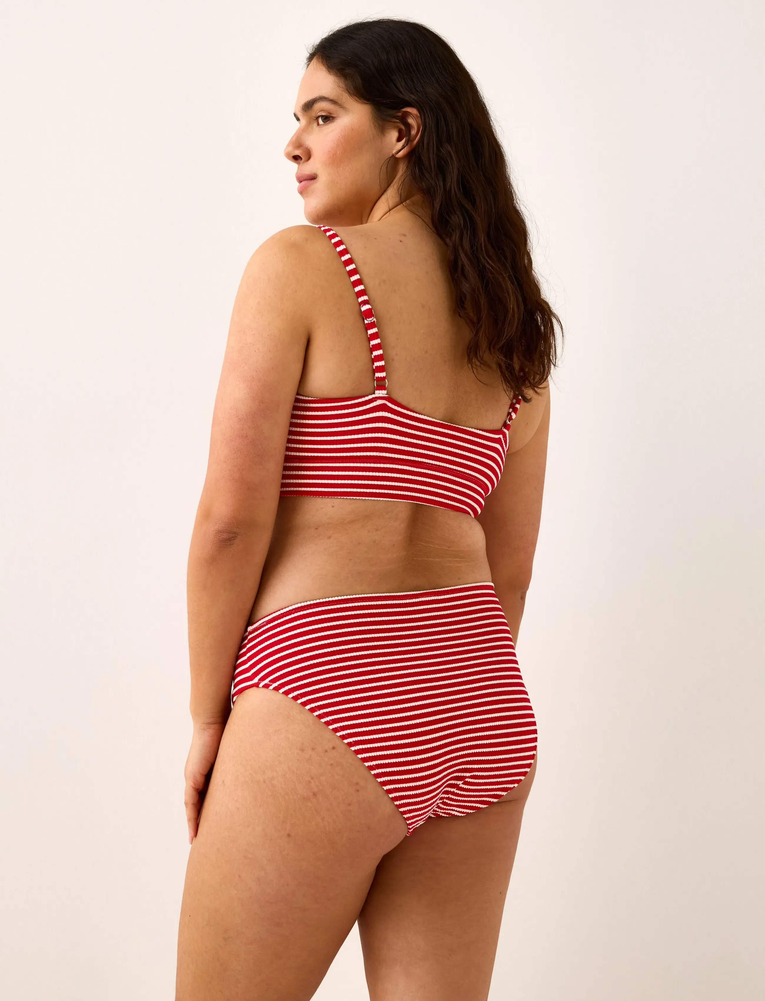Lindex - Bra Kelly Crepe Stripe - triangelformad bikinis - red - 3
