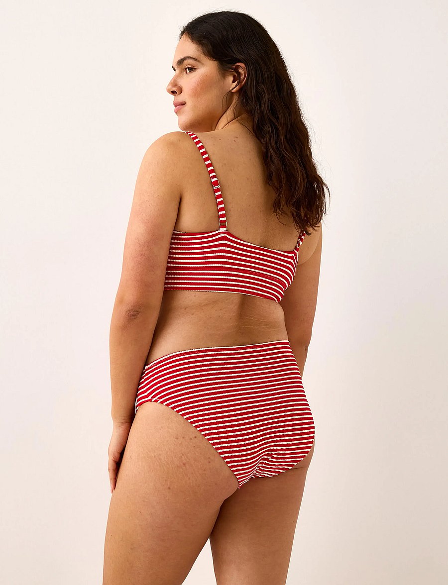 Lindex - Bra Kelly Crepe Stripe - triangle bikinis - red - 3