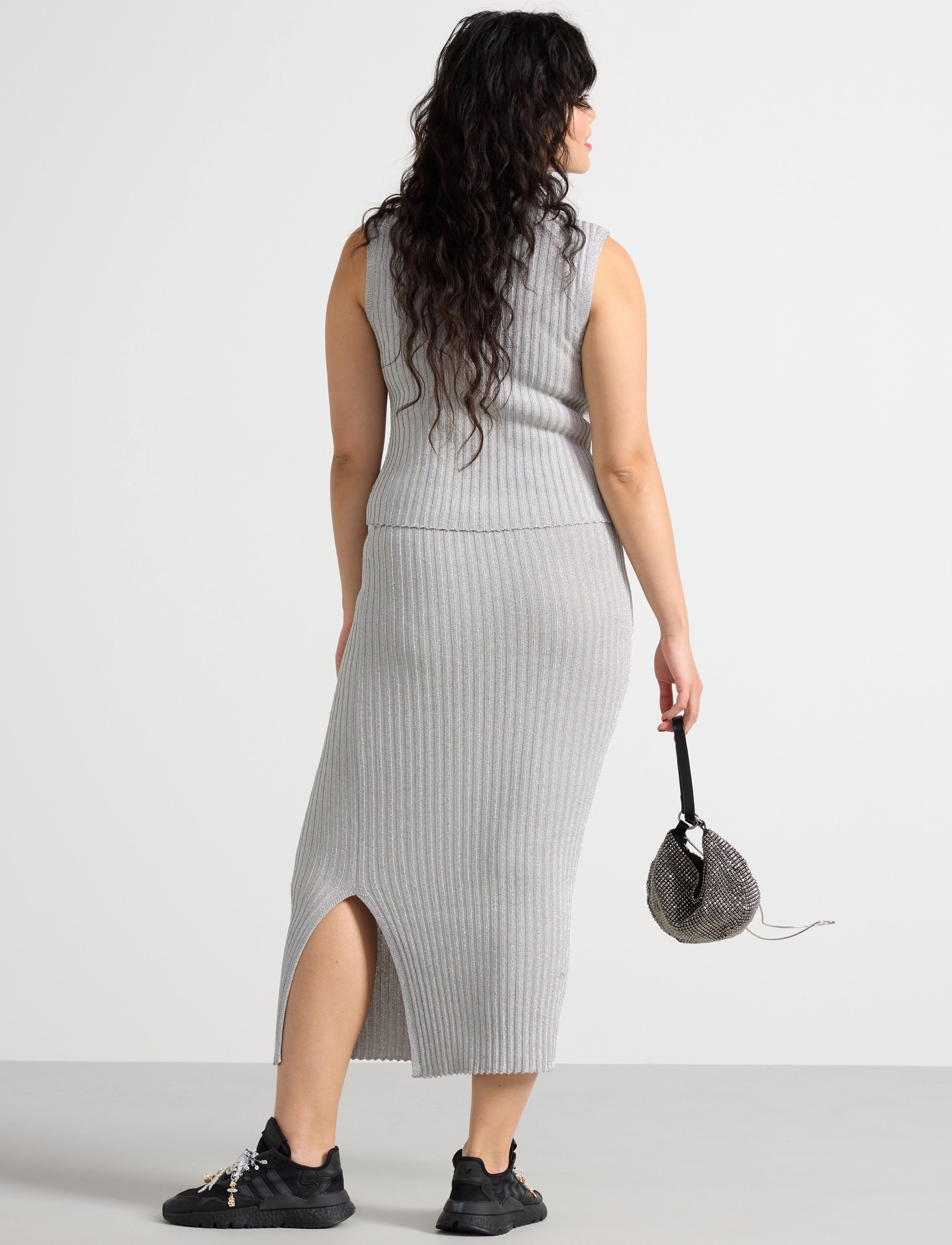 Lindex - Skirt Zelda - midi nederdele - silver - 4