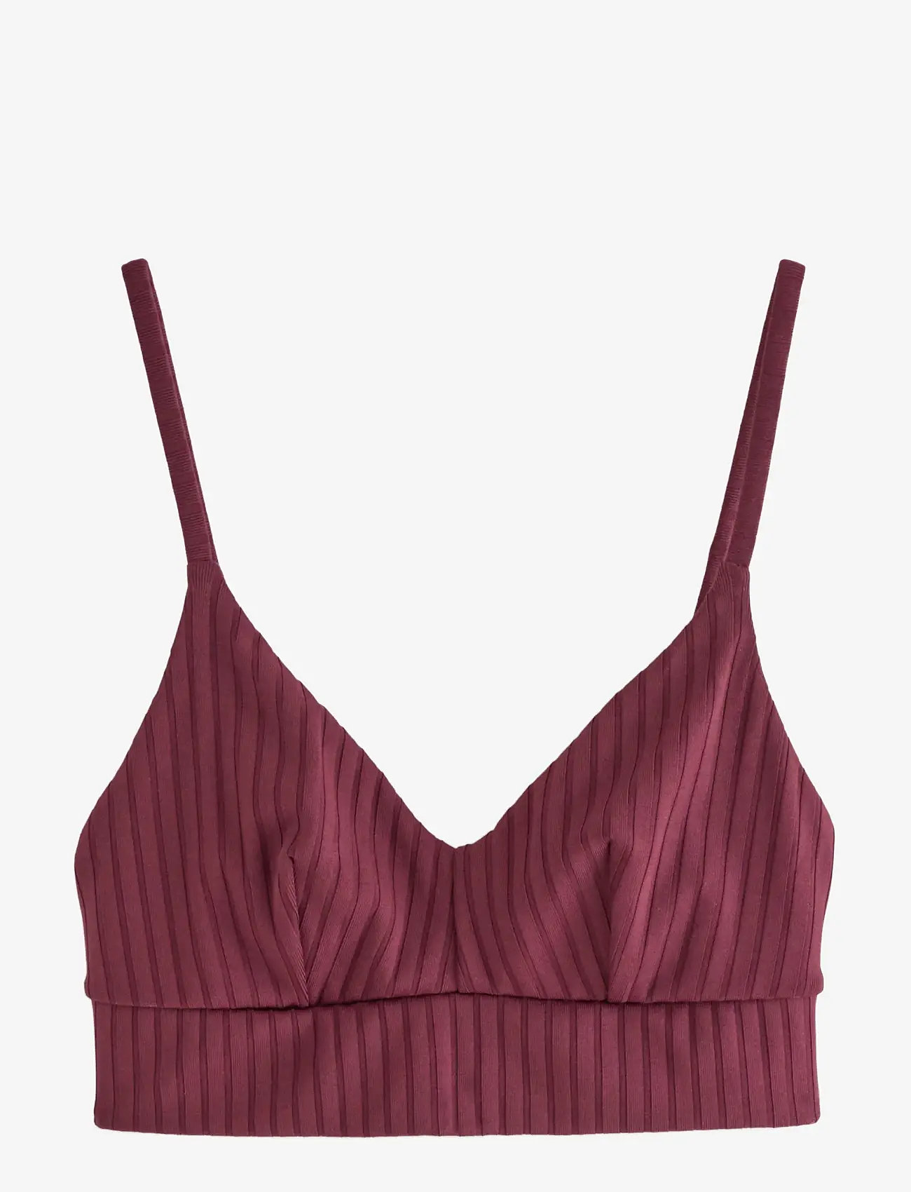 Lindex - Bra Kelly Rib - triangelformad bikinis - dark dusty red - 1