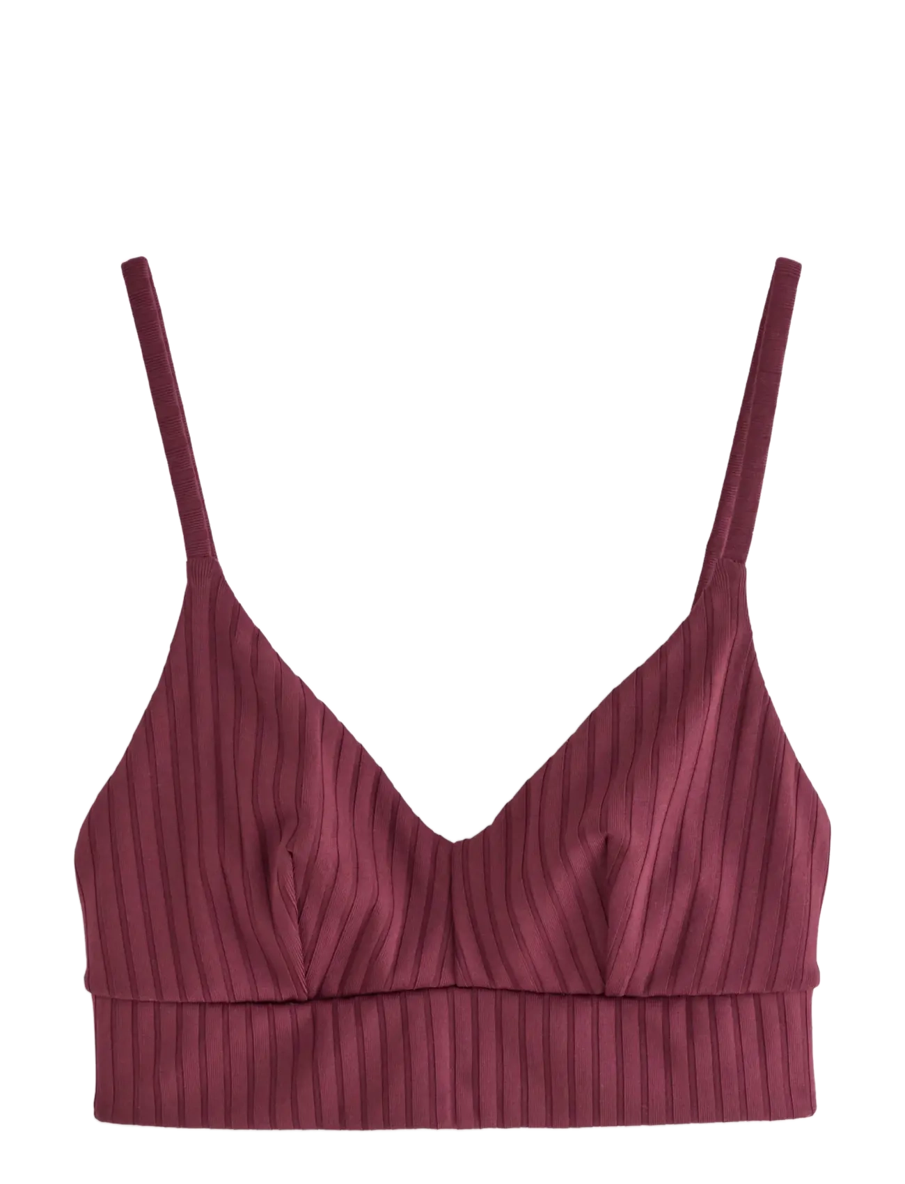 Lindex Bra Kelly Rib - Kläder - DARK DUSTY RED / burgundy