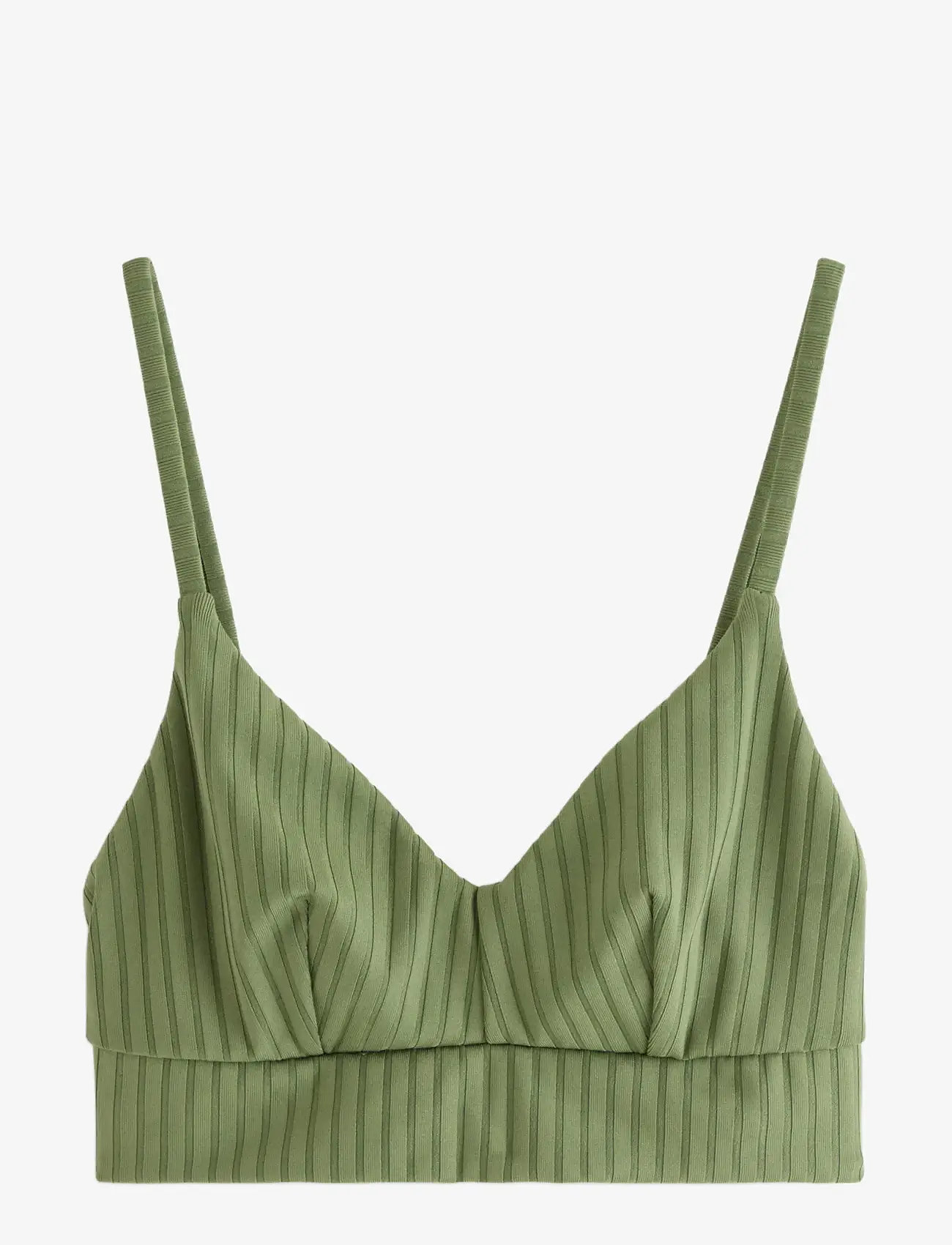 Lindex - Bra Kelly Rib - kolmnurksed bikiinide ülaosad - dk dusty green - 1