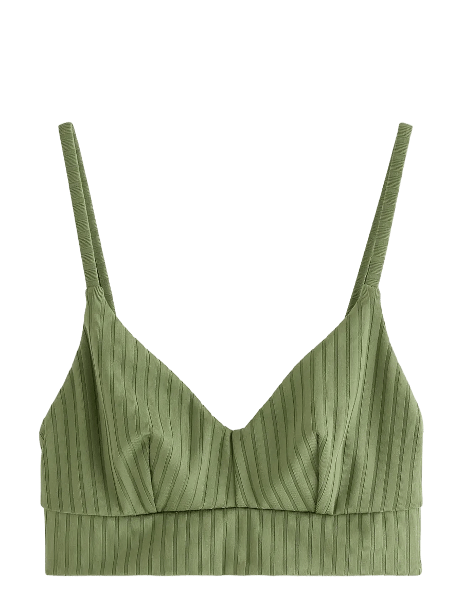 Lindex - Bra Kelly Rib - kolmnurksed bikiinid - dk dusty green - 1