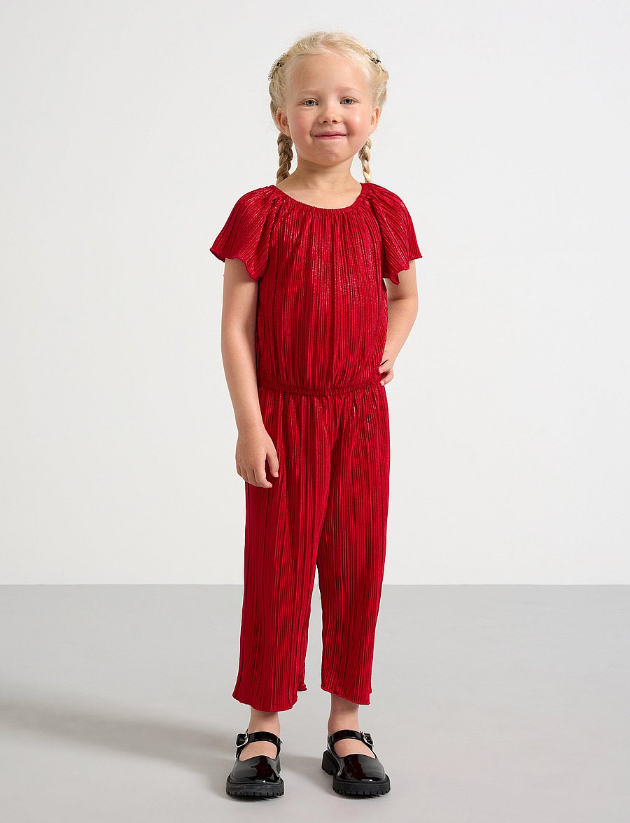 Lindex - Jumpsuit s s plisse foil sprin - zemākās cenas - dark red - 0