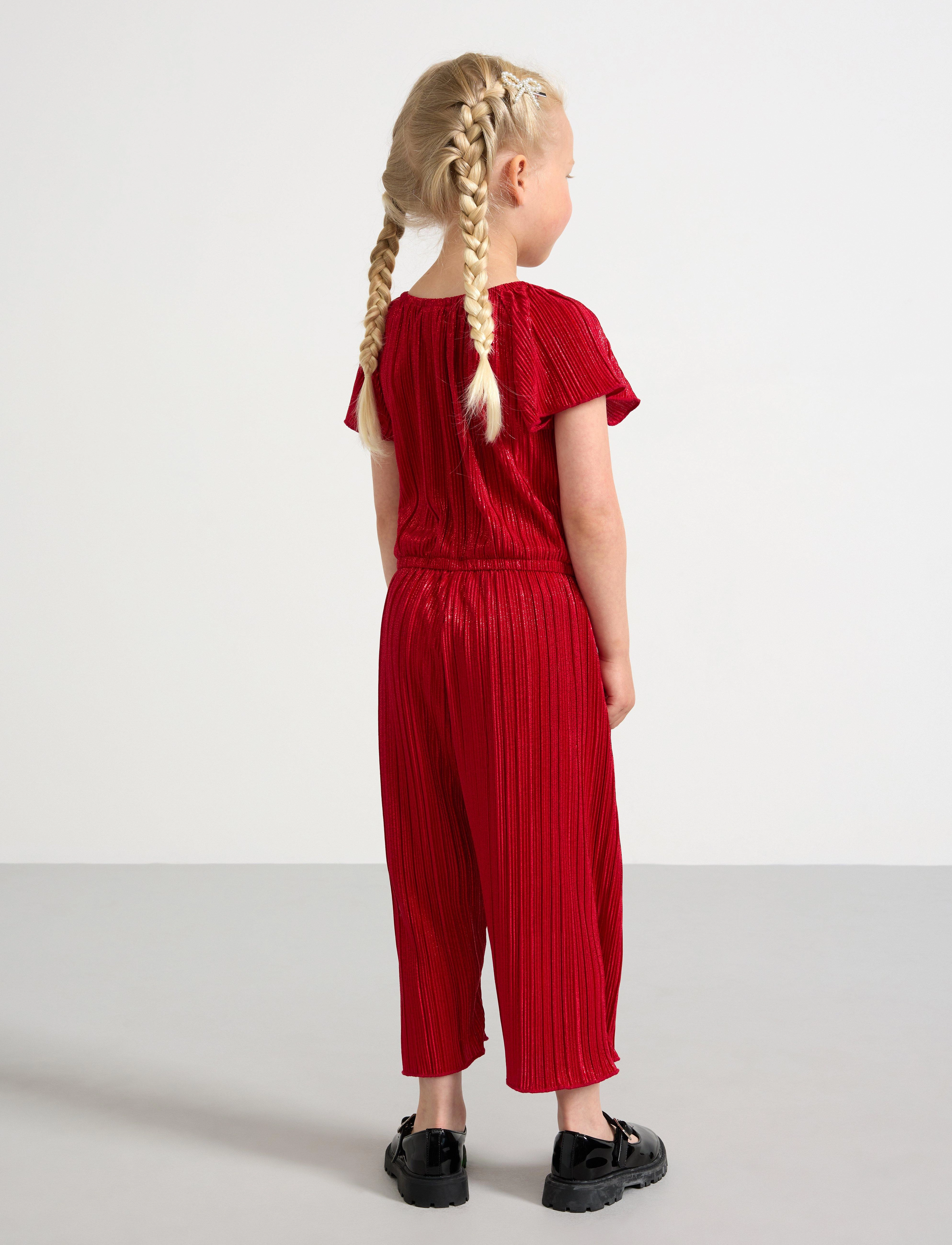 Lindex - Jumpsuit s s plisse foil sprin - laveste priser - dark red - 3