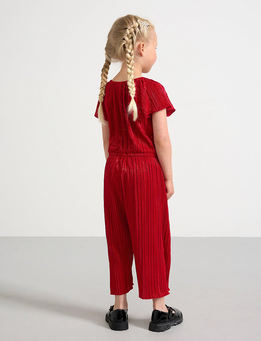 Lindex - Jumpsuit s s plisse foil sprin - zemākās cenas - dark red - 3