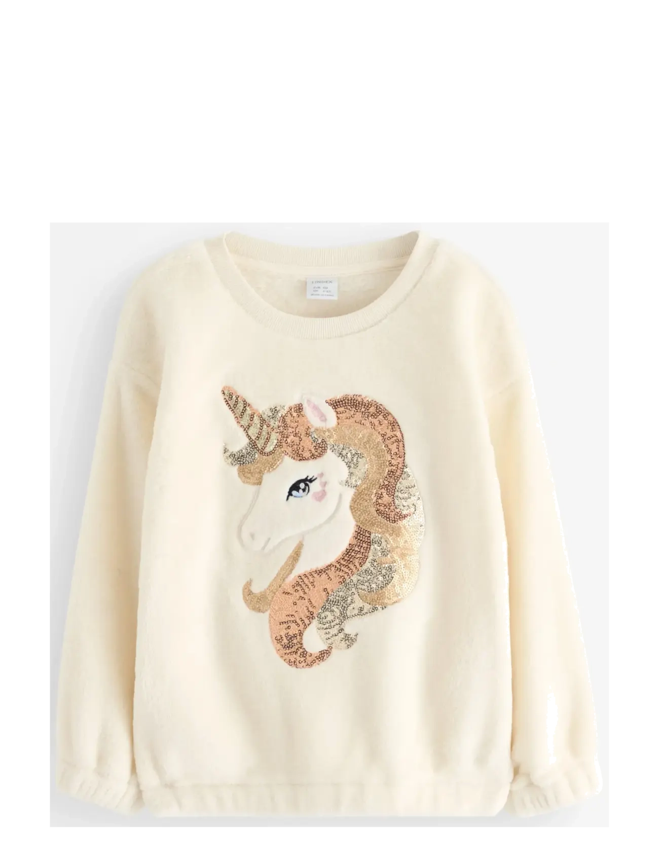 Sweater pile unicorn sequins - WHITE