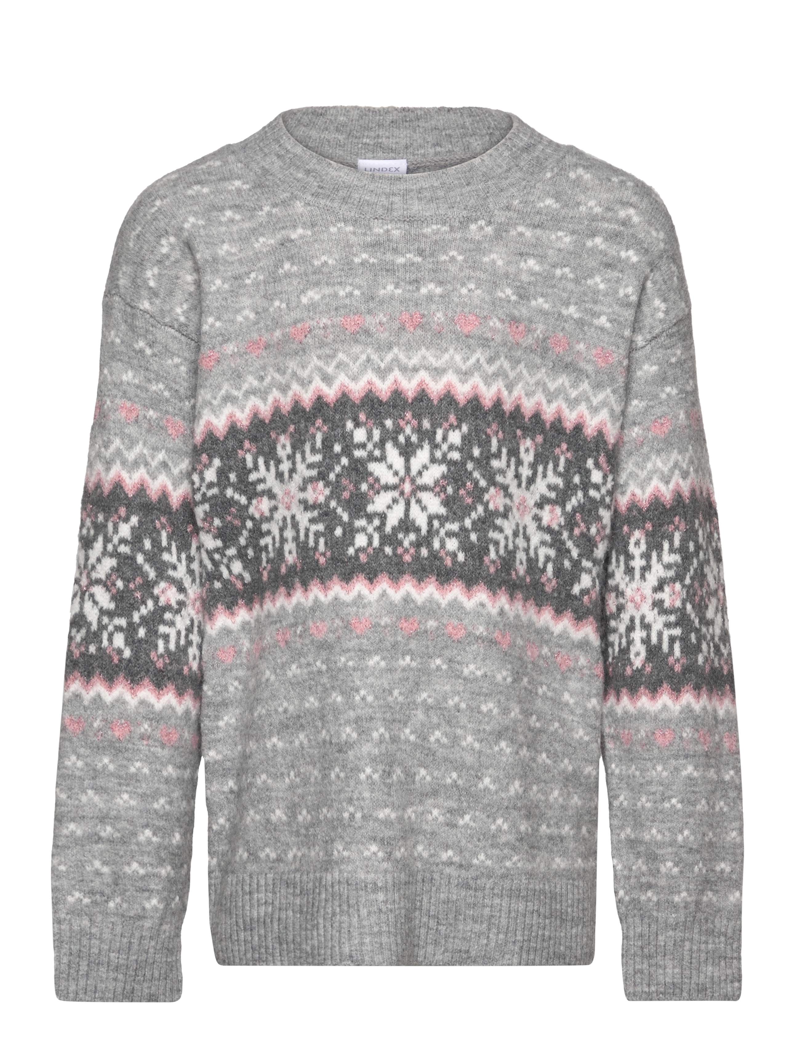 Lindex Sweater winter fair isle - Overdele - GREY MELANGE / grey