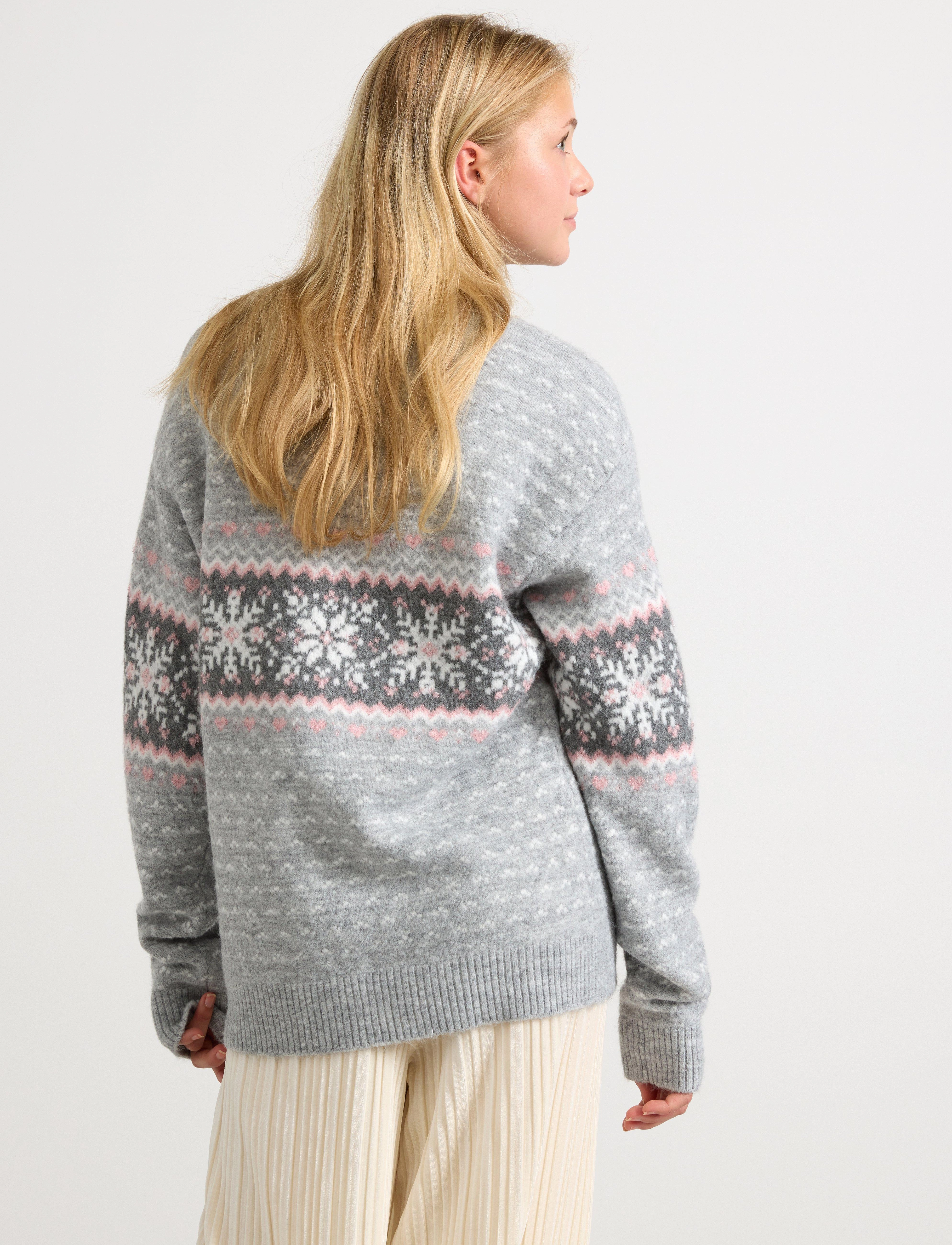 Lindex - Sweater winter fair isle - trøjer - grey melange - 3