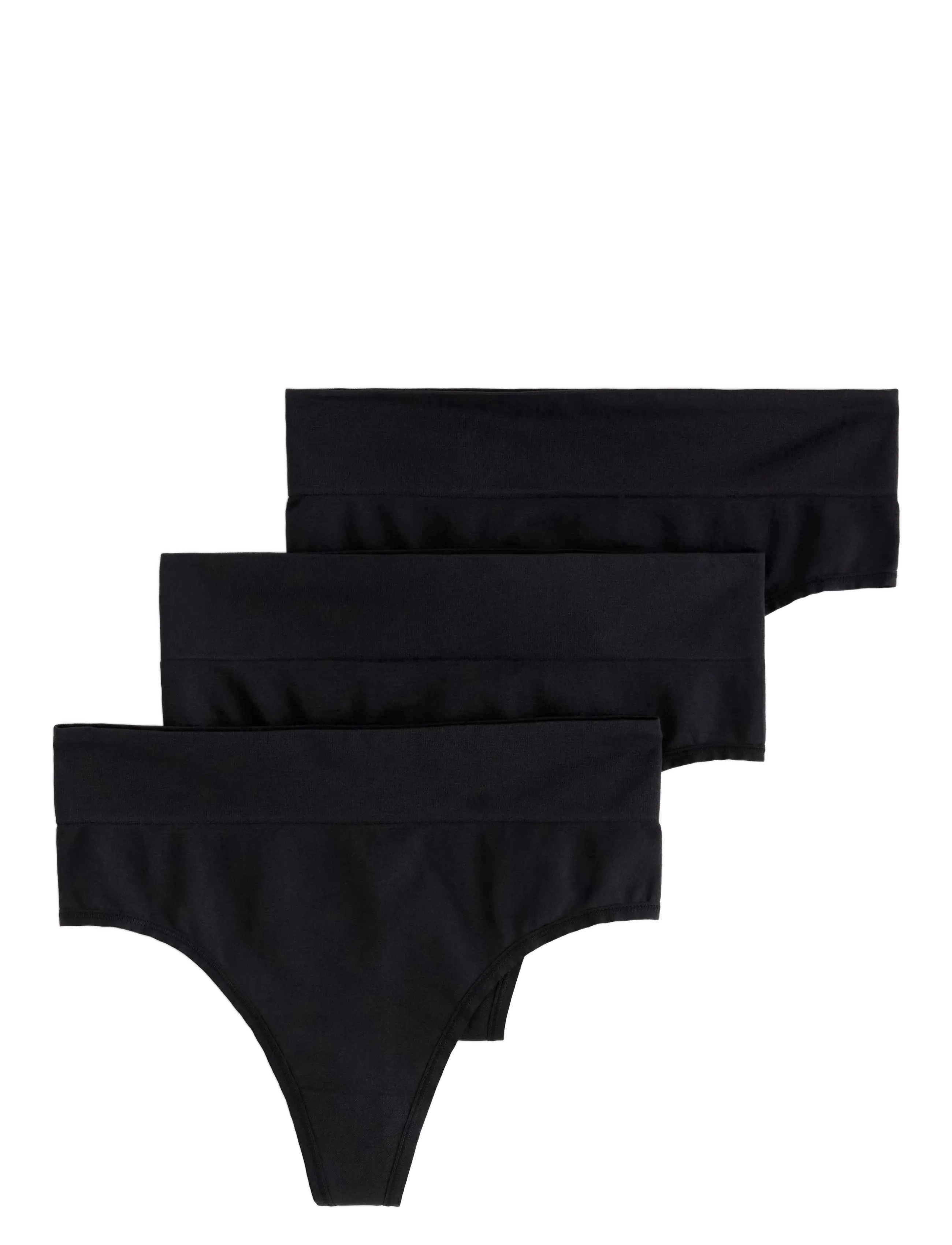 Lindex Brief Thong high Seamless Joy - String - BLACK / black