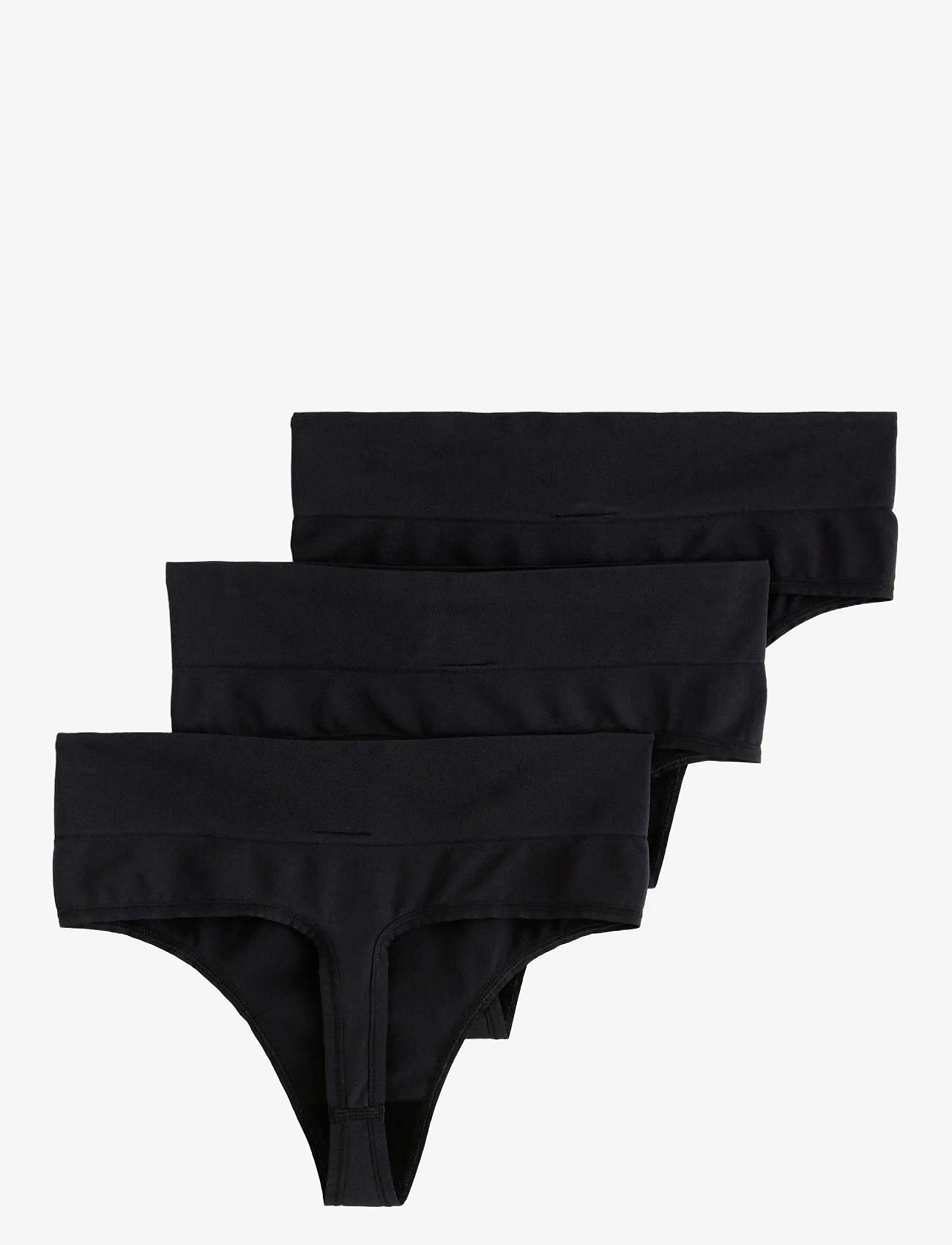 Lindex - Brief Thong high Seamless Joy - midi & maxi slips - black - 2