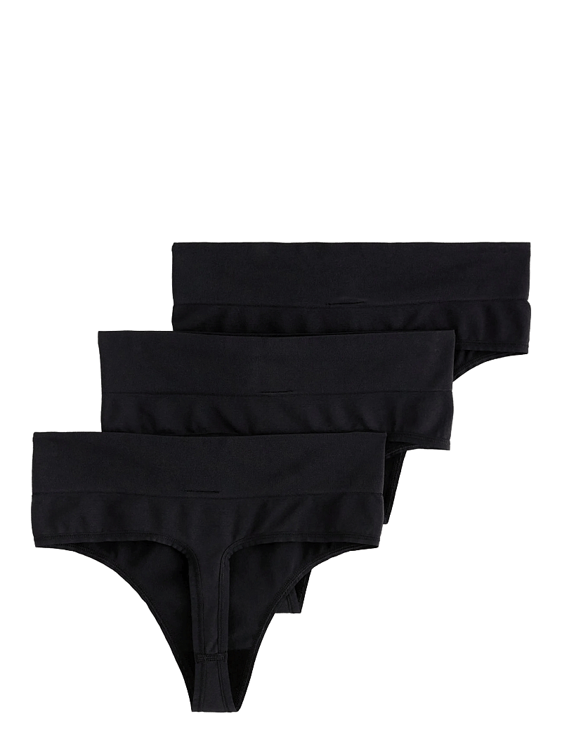 Lindex - Brief Thong high Seamless Joy - midi & maxi slips - black - 2