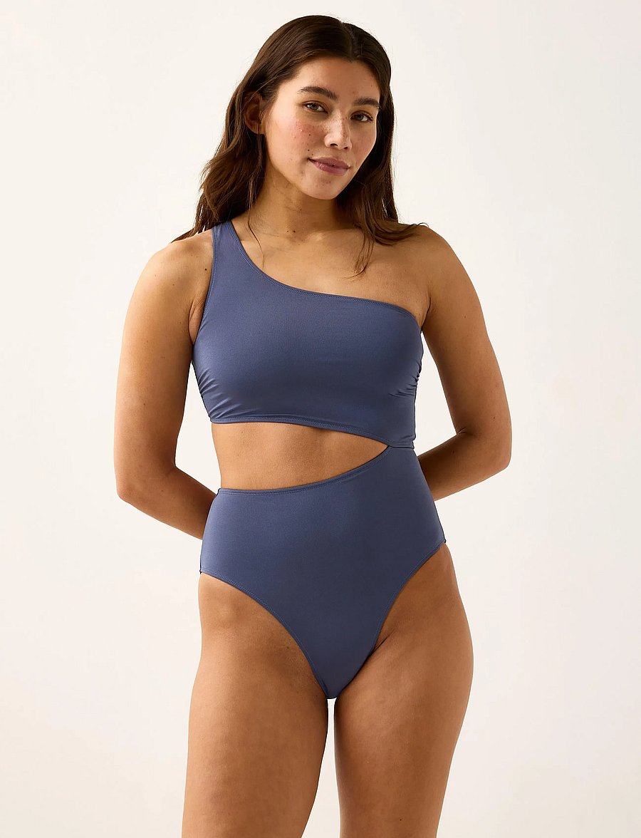Lindex - Swimsuit Trina Shiny - swimsuits - dusty blue - 0