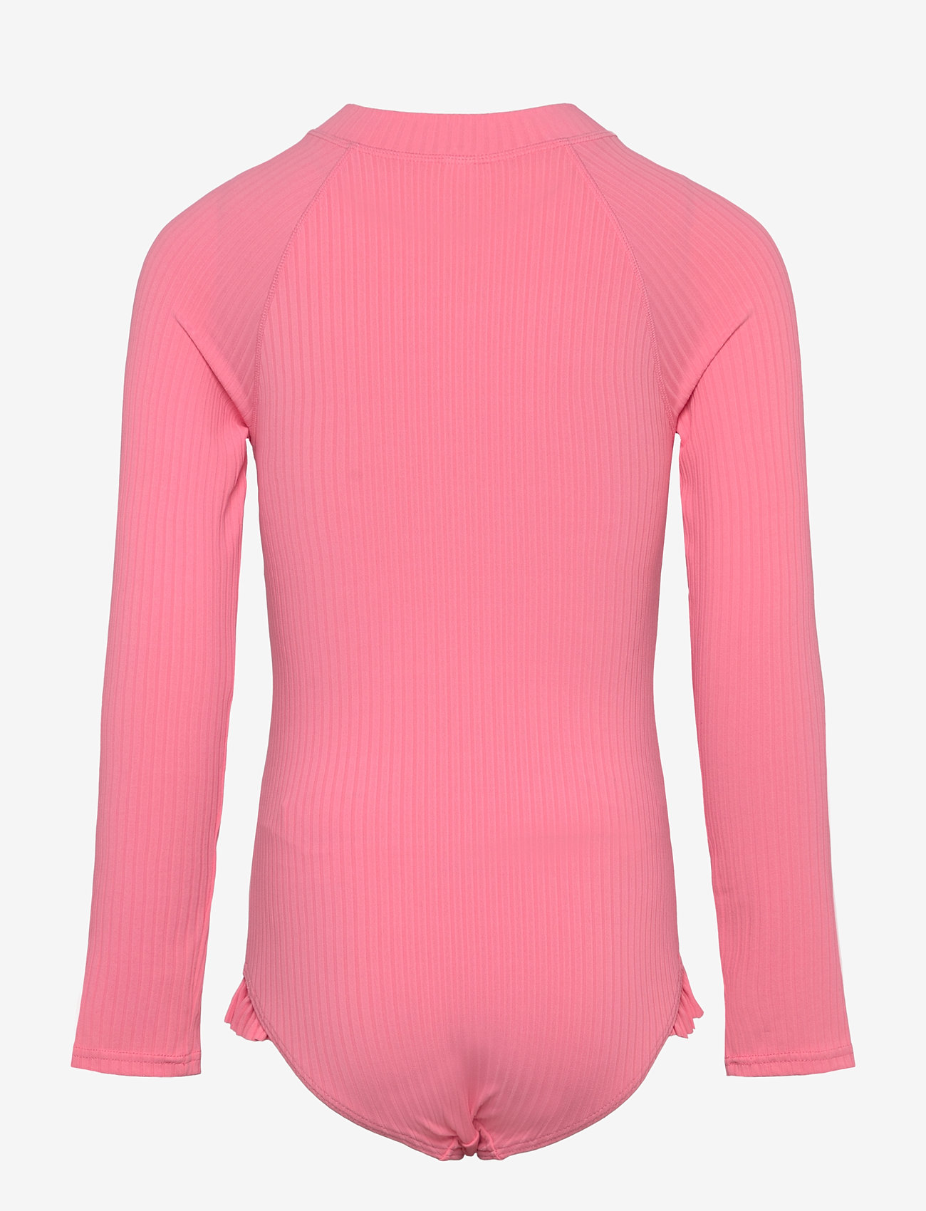 Lindex - Swimsuit l s solid rib - badeanzüge - pink - 1