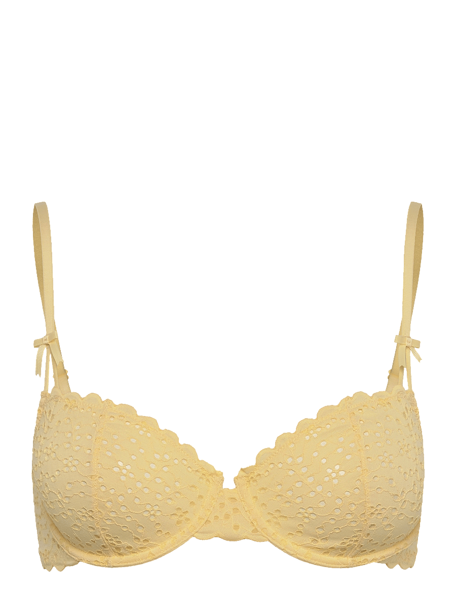 Lindex - Wire bra broderie anglais - traadiga rinnahoidjad - light yellow - 1