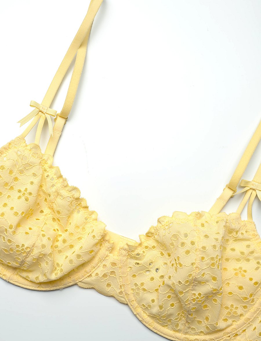 Lindex - Wire bra broderie anglais - traadiga rinnahoidjad - light yellow - 5