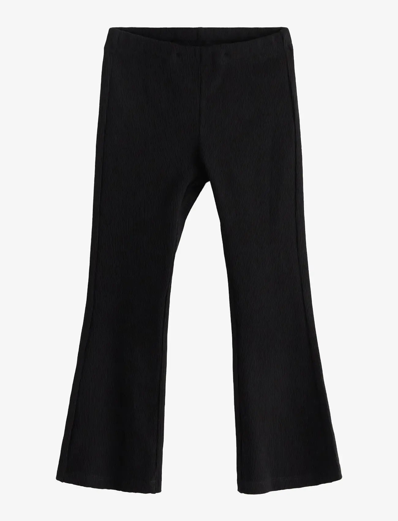 Lindex - leggings flare 2x2 rib - leggings - black - 1