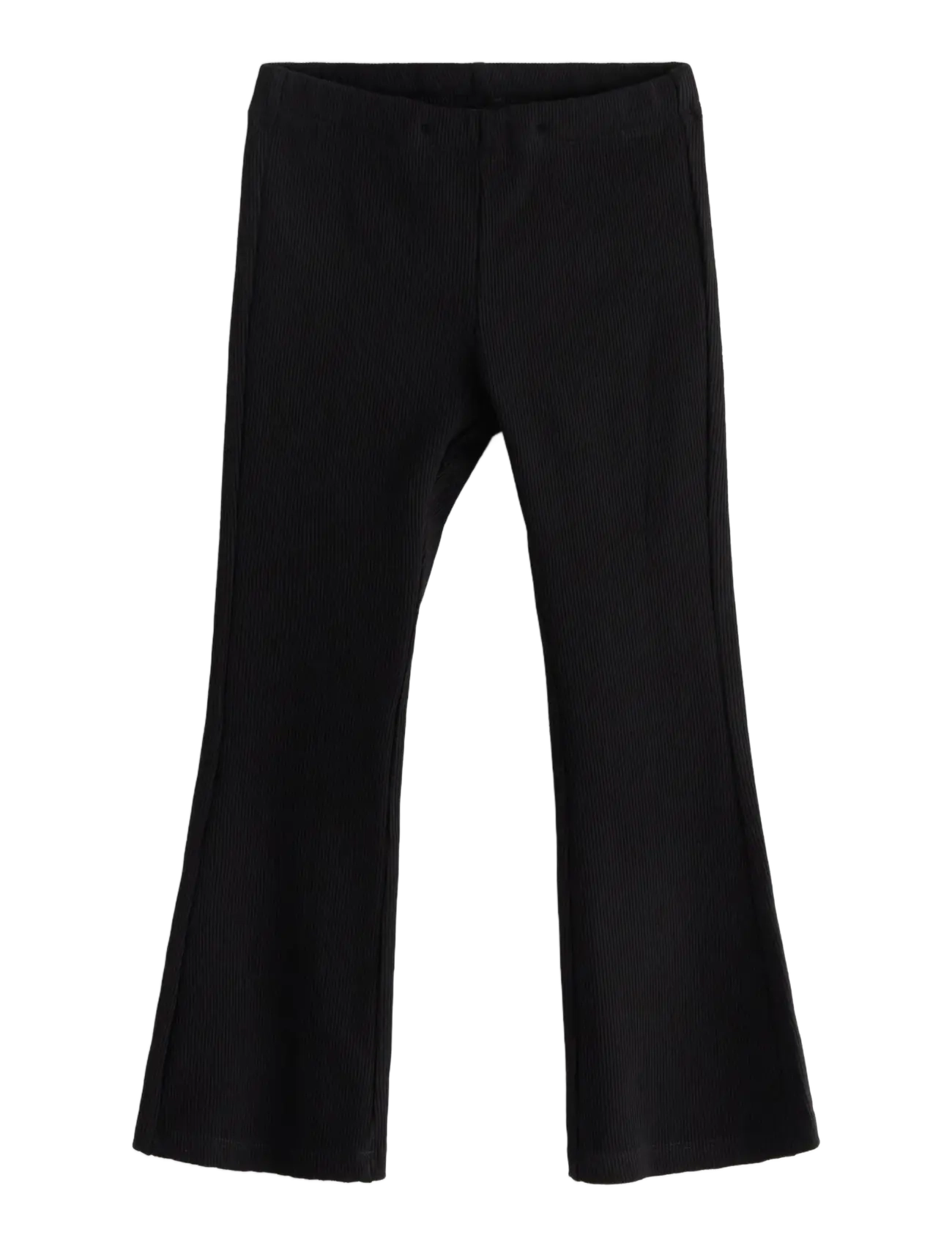 Lindex leggings flare 2x2 rib - Underdele - BLACK / black