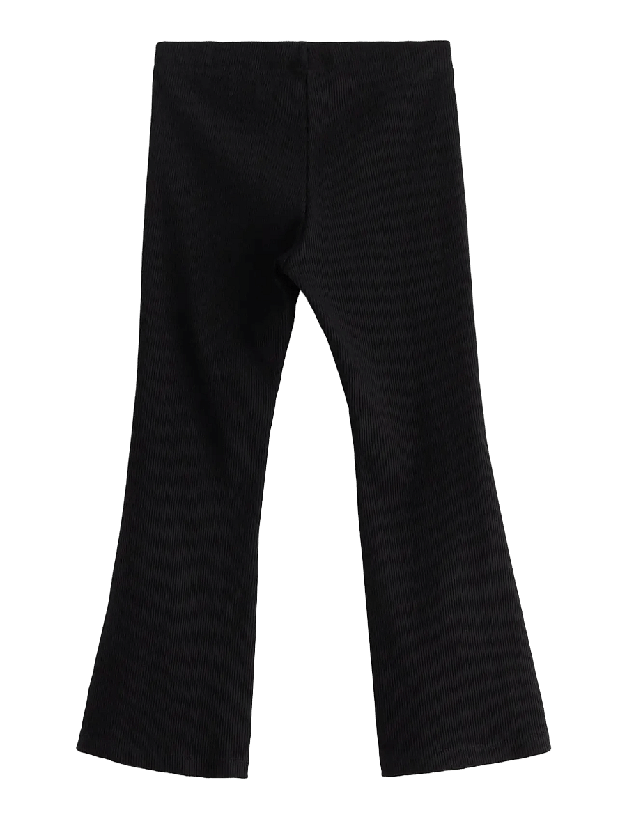 Lindex - leggings flare 2x2 rib - leggings - black - 2