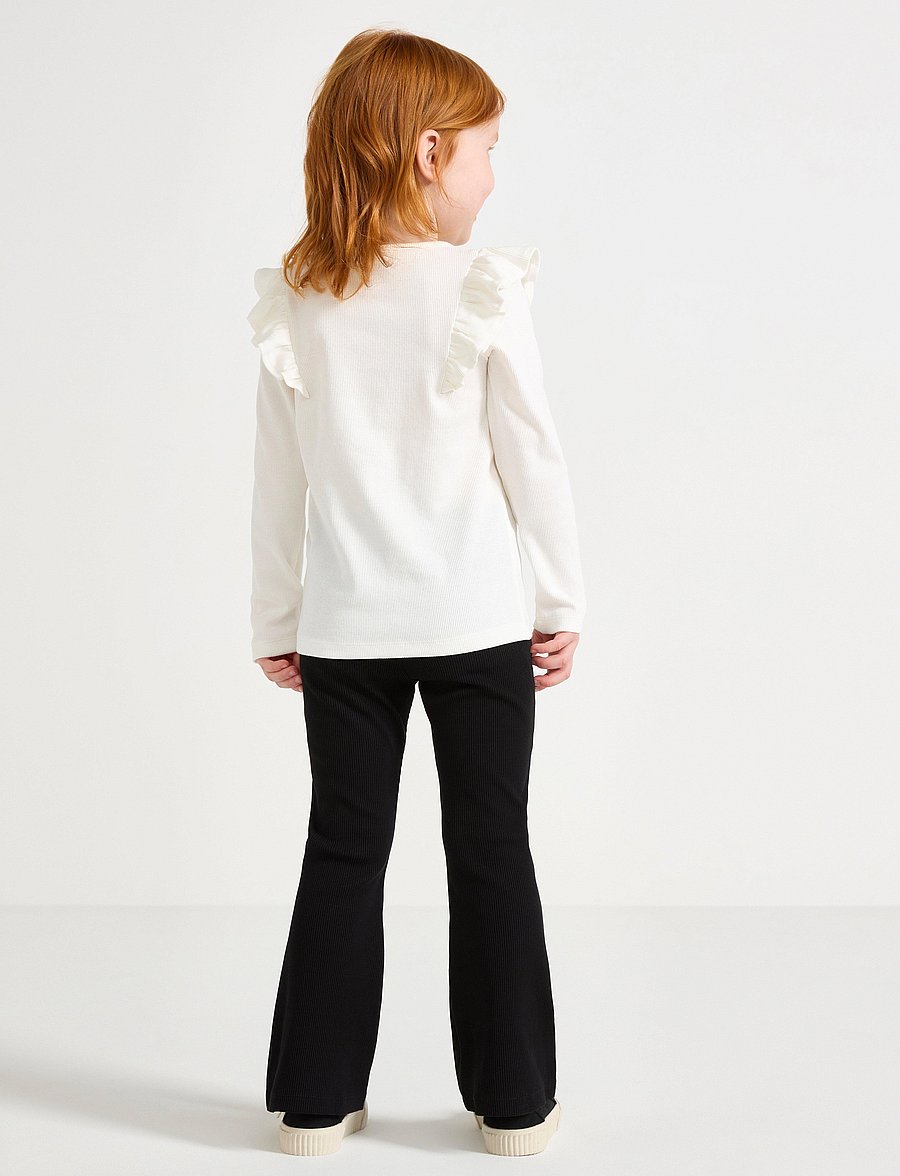 Lindex - leggings flare 2x2 rib - leggings - black - 3