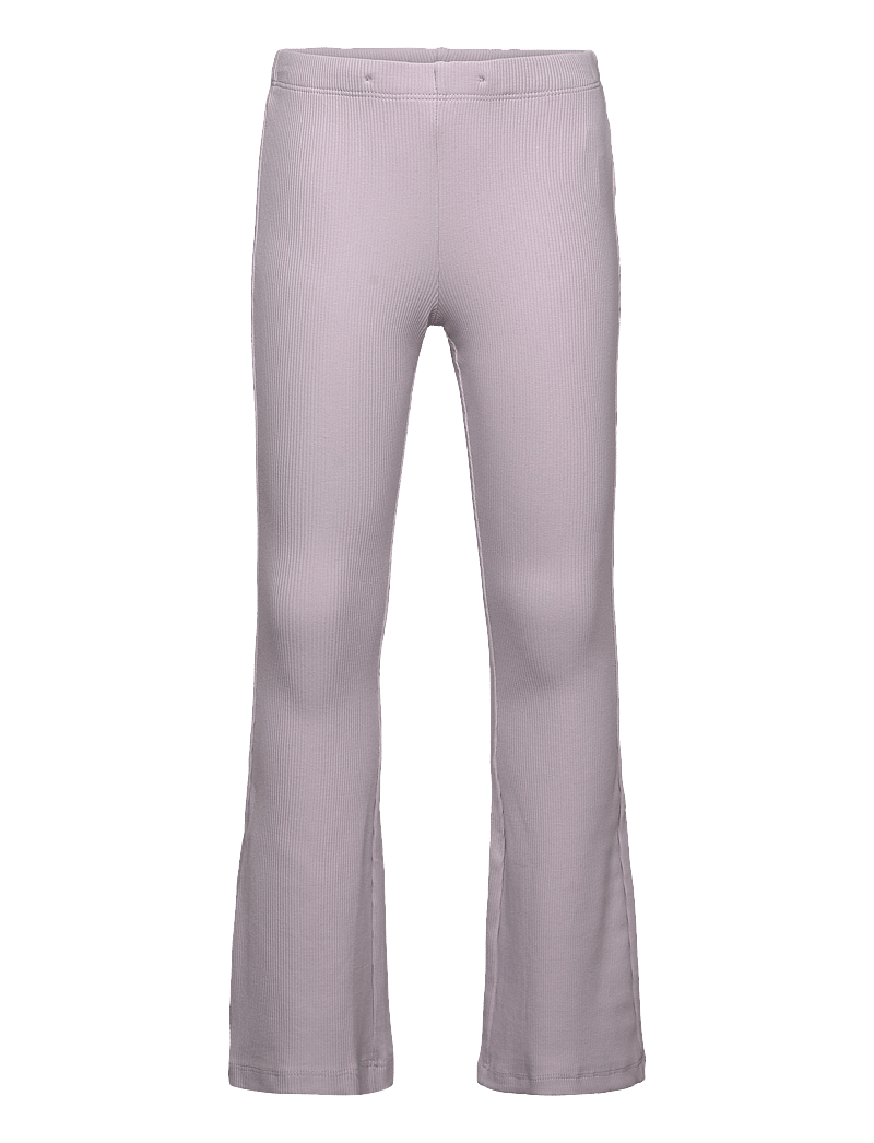 Lindex - leggings flare 2x2 rib - leggings - light dusty lilac - 1