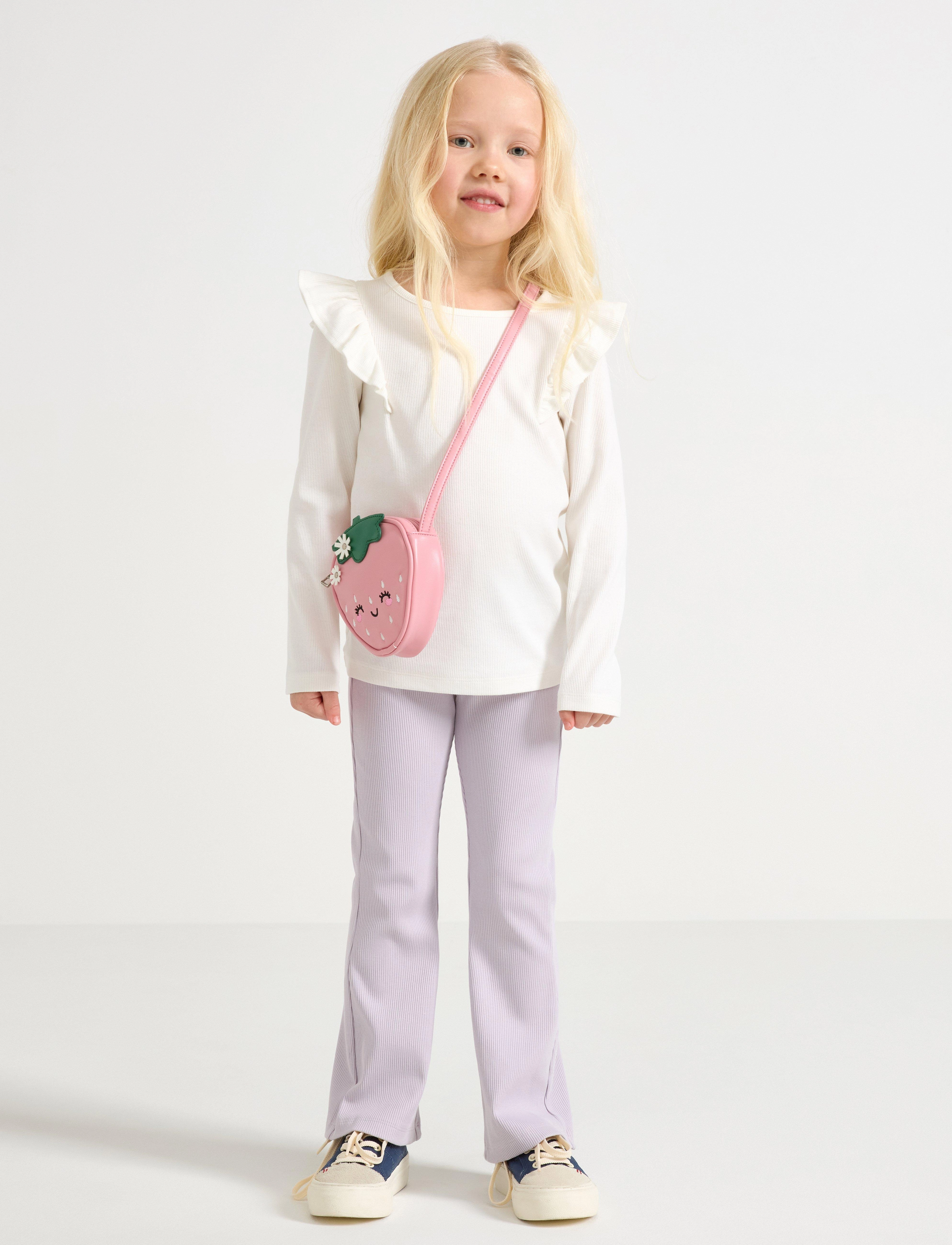 Lindex leggings flare 2x2 rib - Leggings - LIGHT DUSTY LILAC / purple