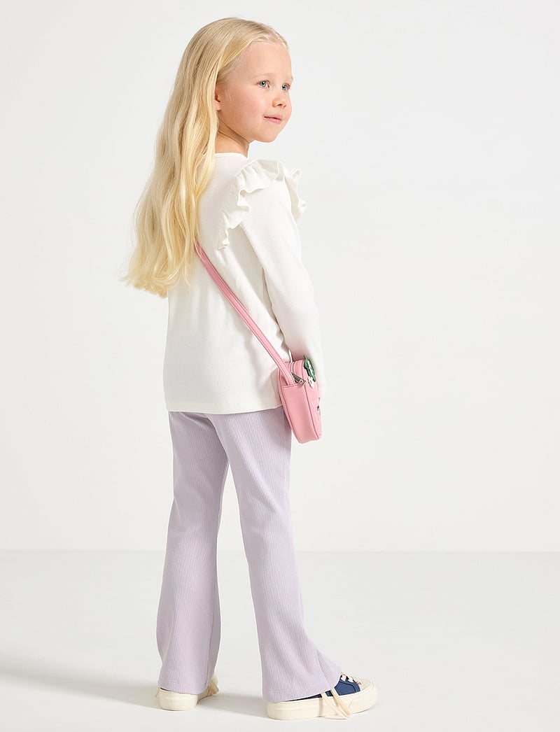 Lindex - leggings flare 2x2 rib - leggings - light dusty lilac - 3