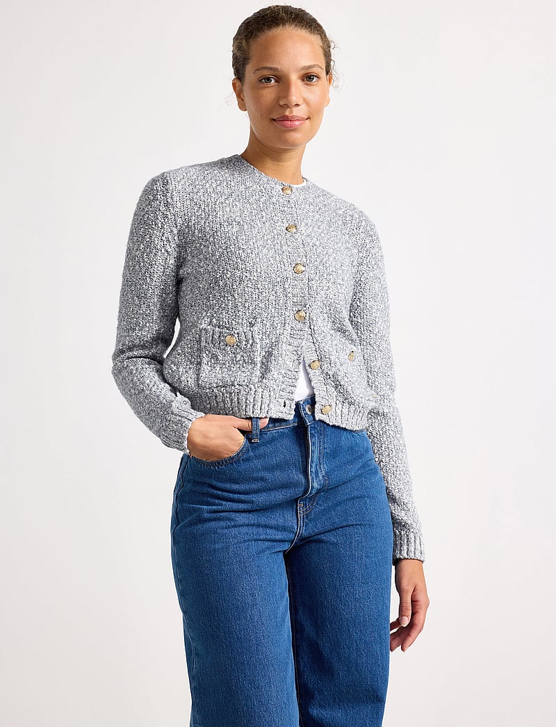 Lindex - Jacket Luna knitted - koftor - blue melange - 0