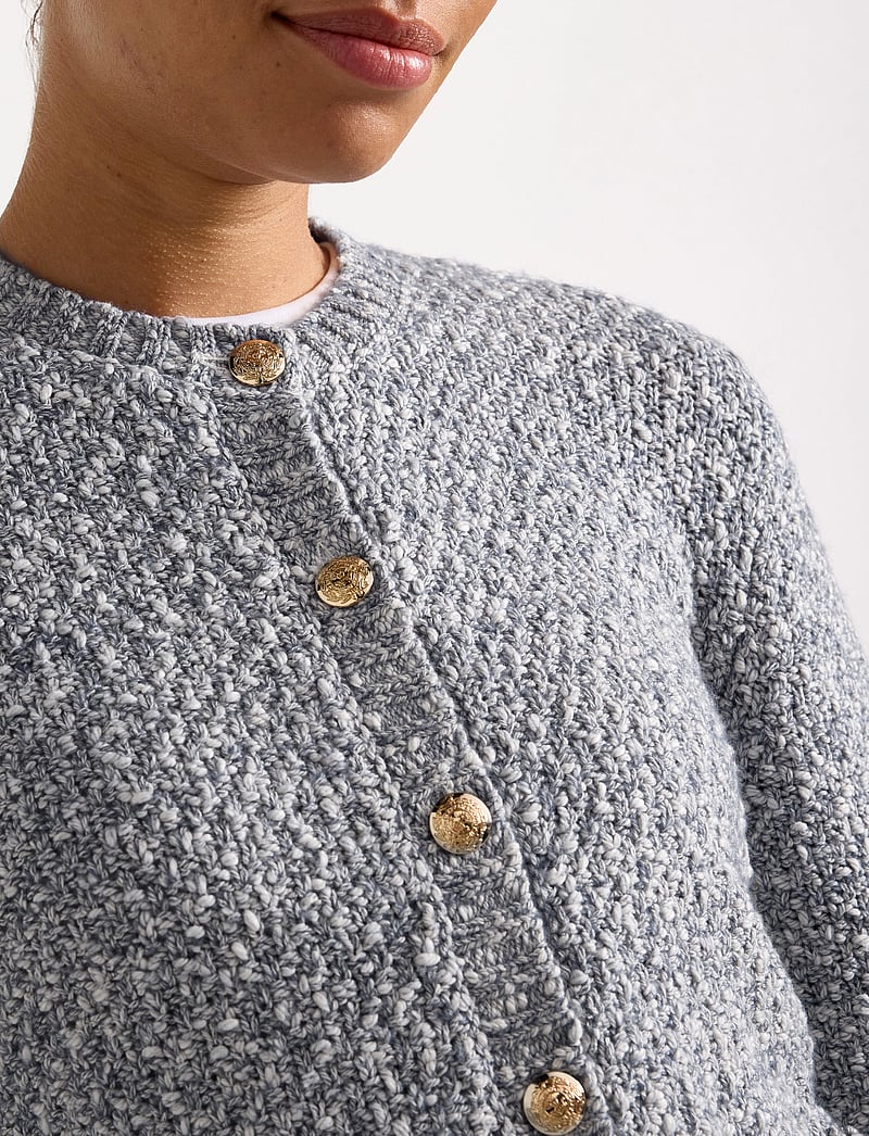 Lindex - Jacket Luna knitted - koftor - blue melange - 4