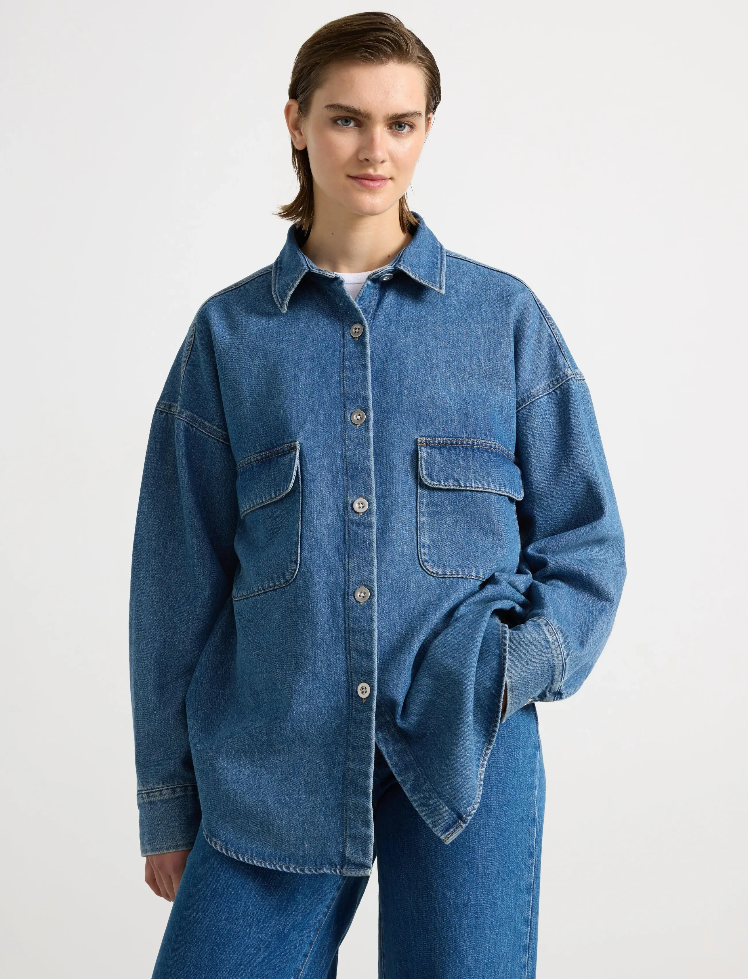 Lindex Shirt Gunhild Denim - Hemden - DENIM BLUE / blue