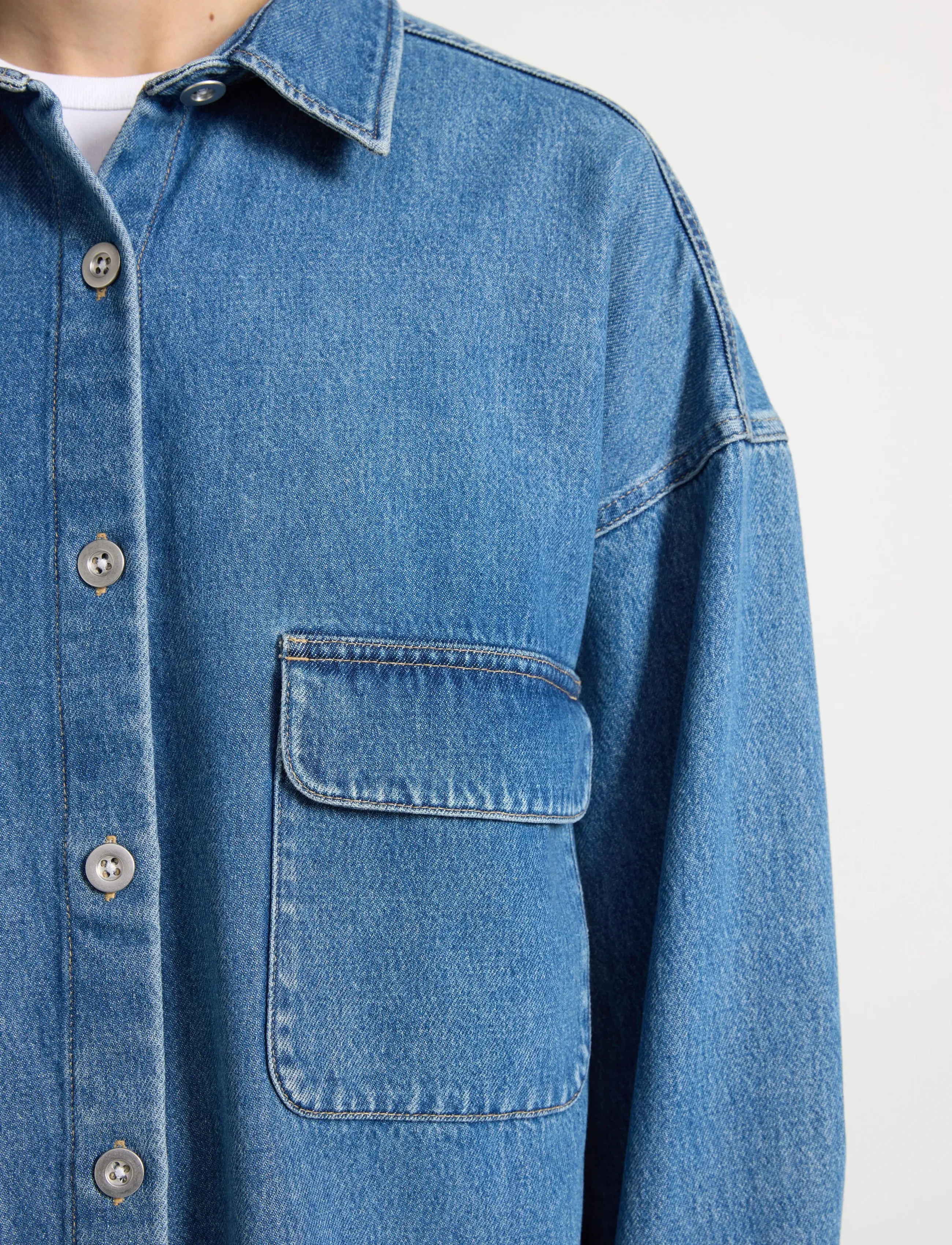 Lindex - Shirt Gunhild Denim - denim blue - 4