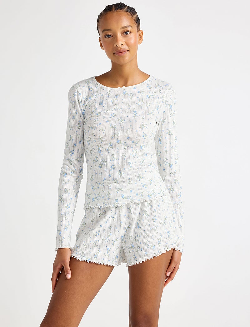 Lindex - Pyjamas top i pointelle - oberteile - light blue - 0