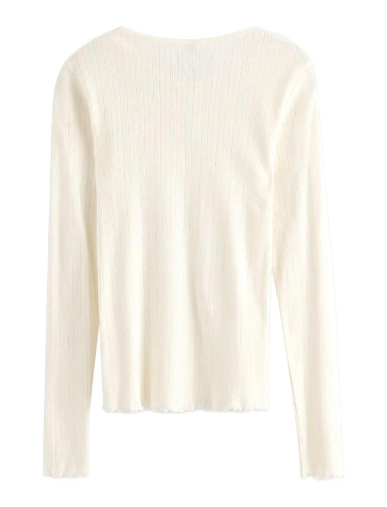 Lindex - Top pointelle with lettuce edg - yläosat - white - 2