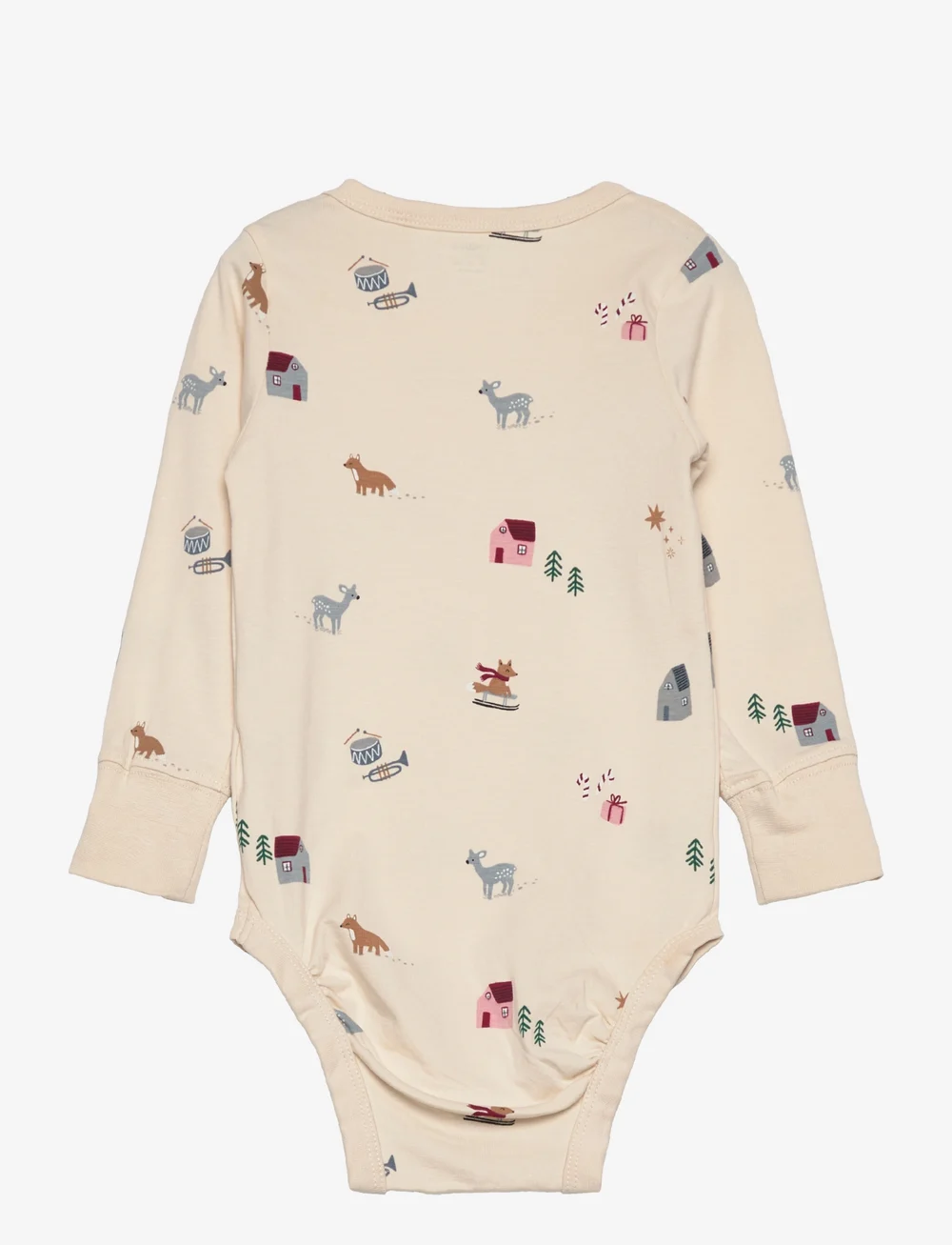 Lindex - Body Christmas houses - långärmade bodies - light beige - 1