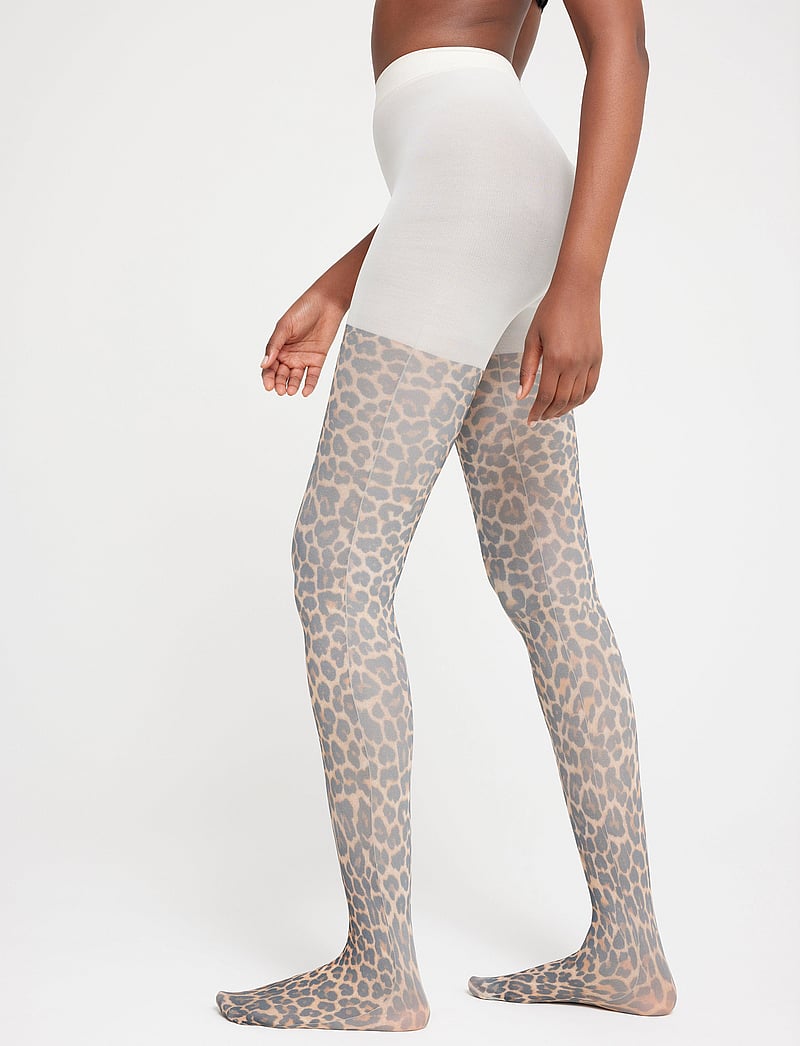 Lindex - Tights 50 den leo aop - erilised sündmused - beige - 0