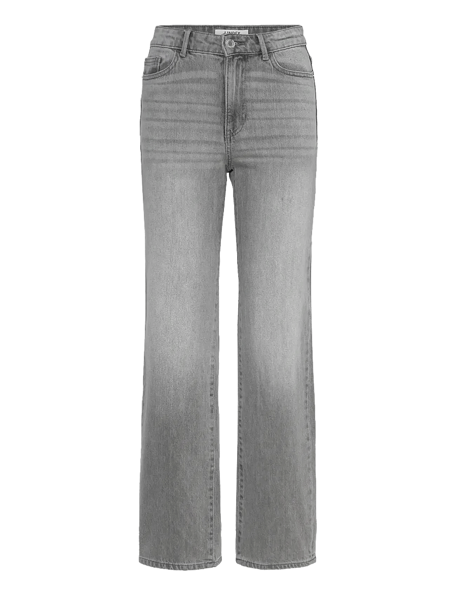 Lindex - Trousers denim Hanna long lt g - grey - 0