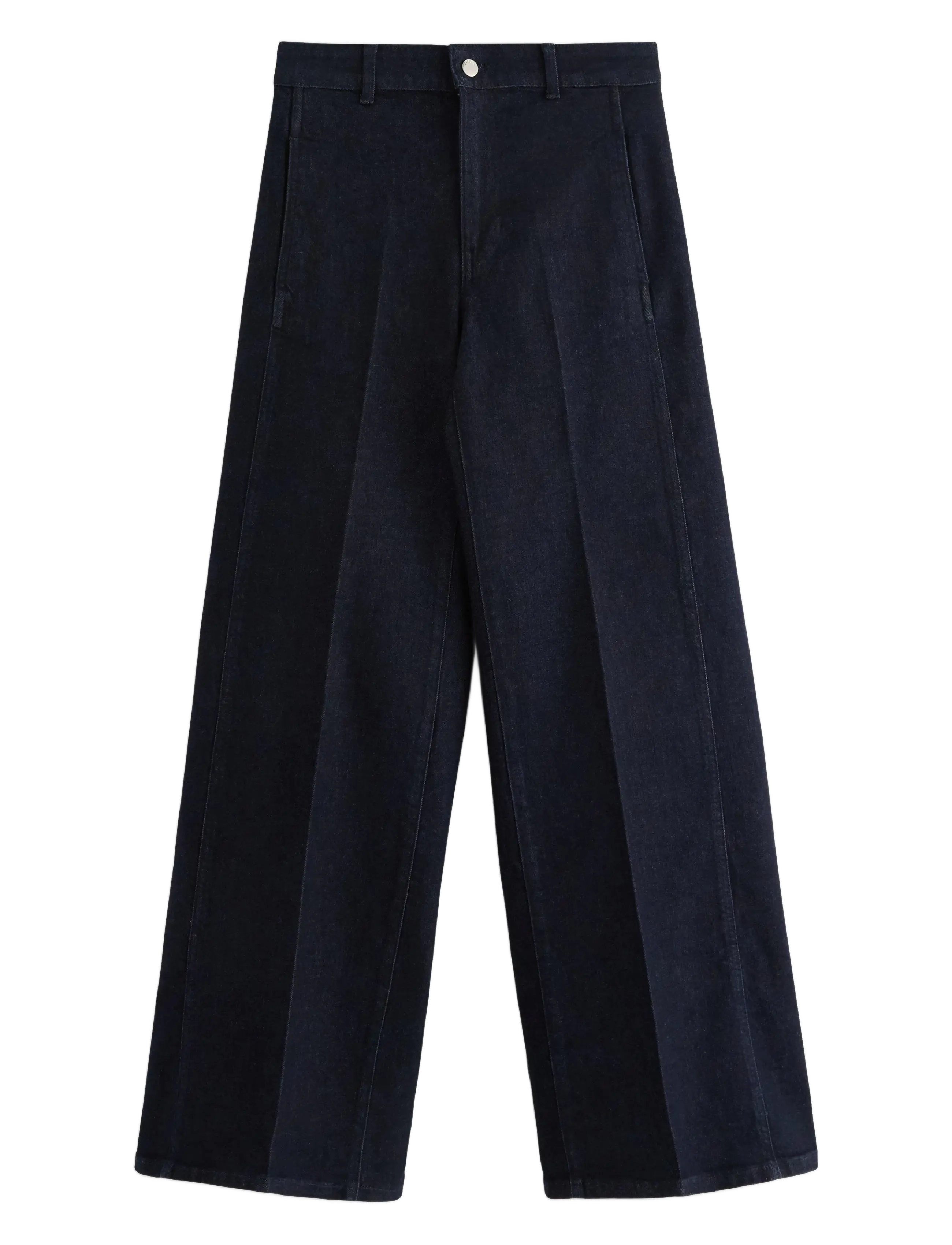 Lindex Trousers denim wide crease rin - Trousers - DARK DENIM / navy