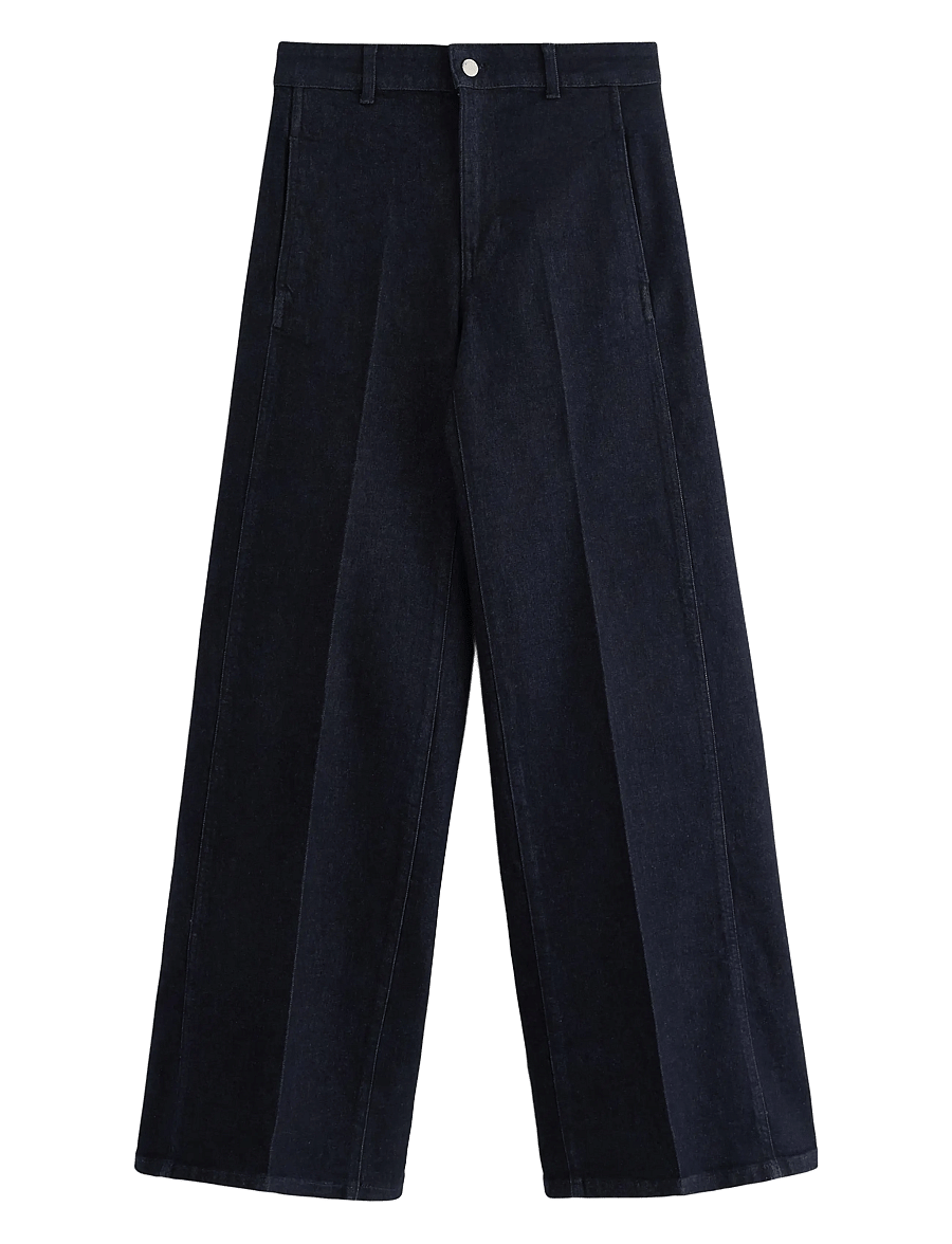 Lindex - WIDE trousers in denim with stretch - vida jeans - dark denim - 1